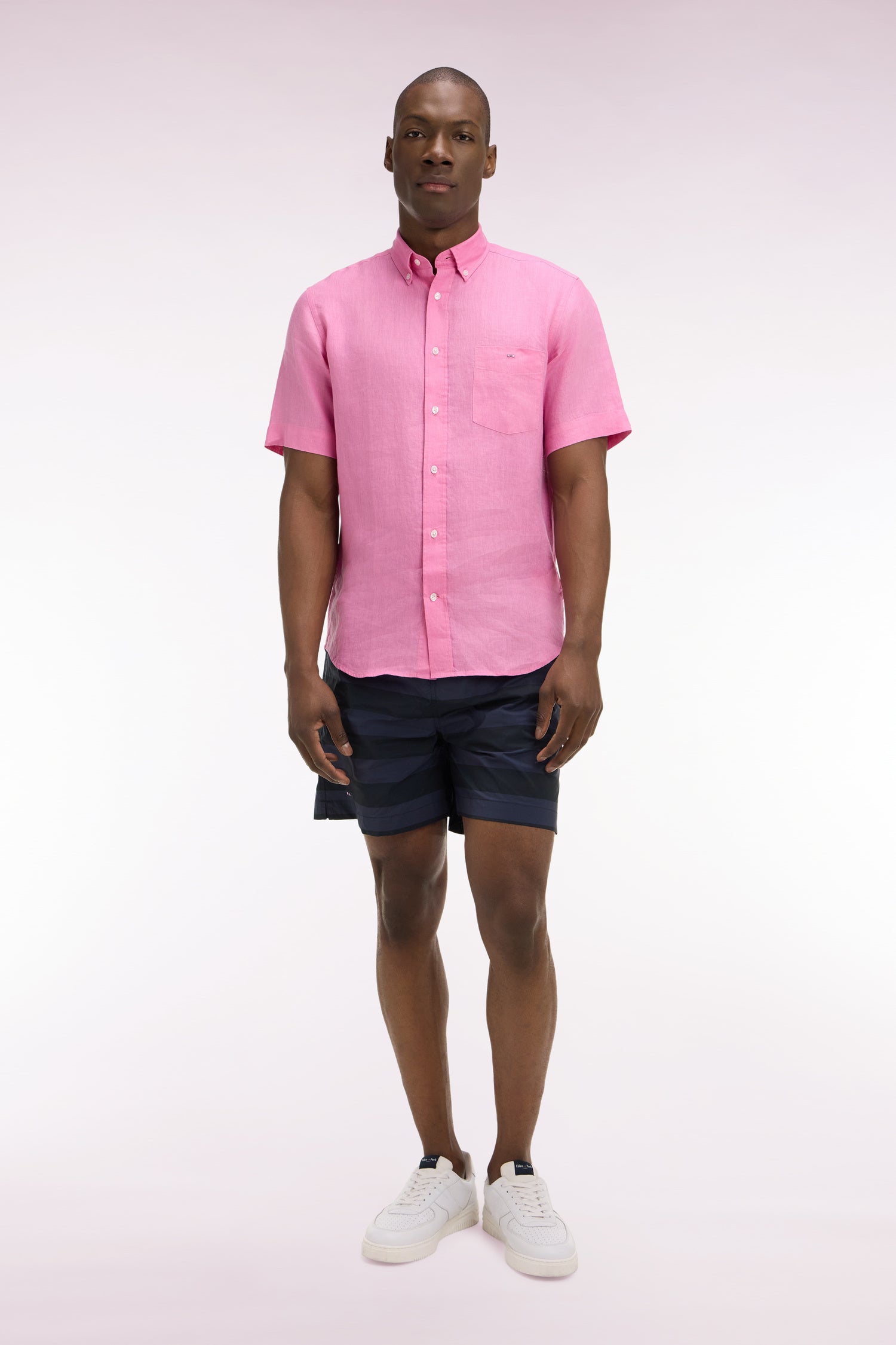 Maillot de bain à rayures marine