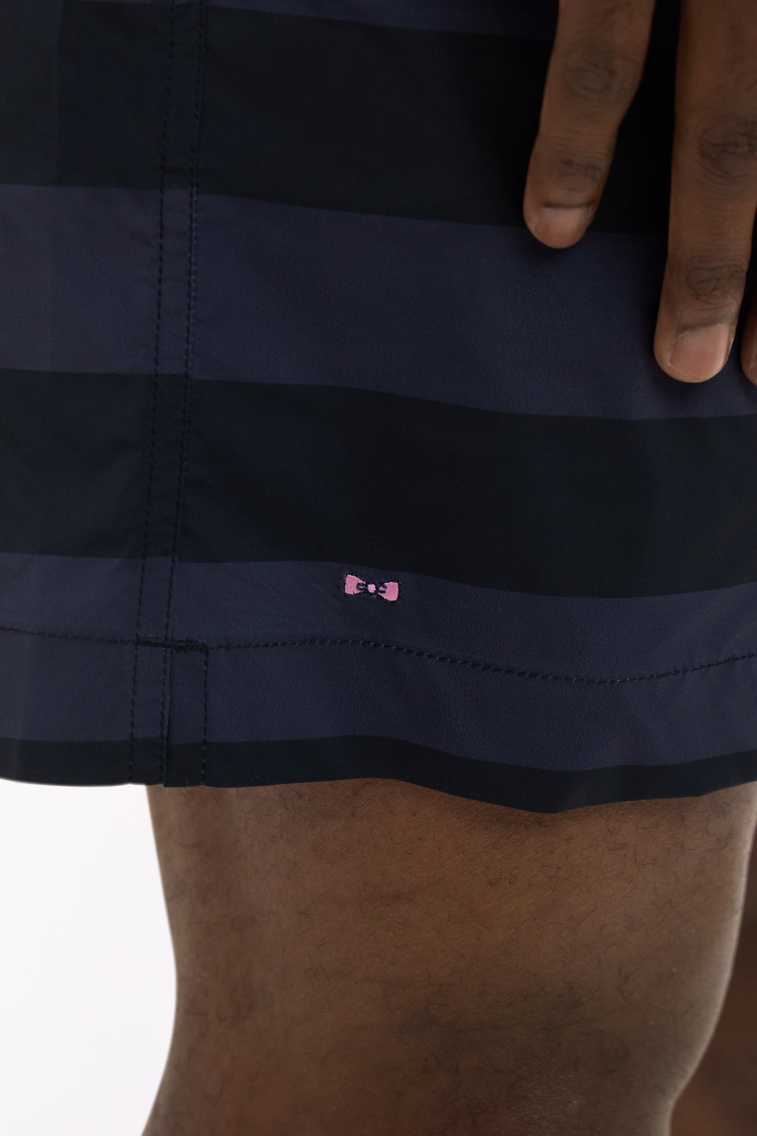 Maillot de bain à rayures marine