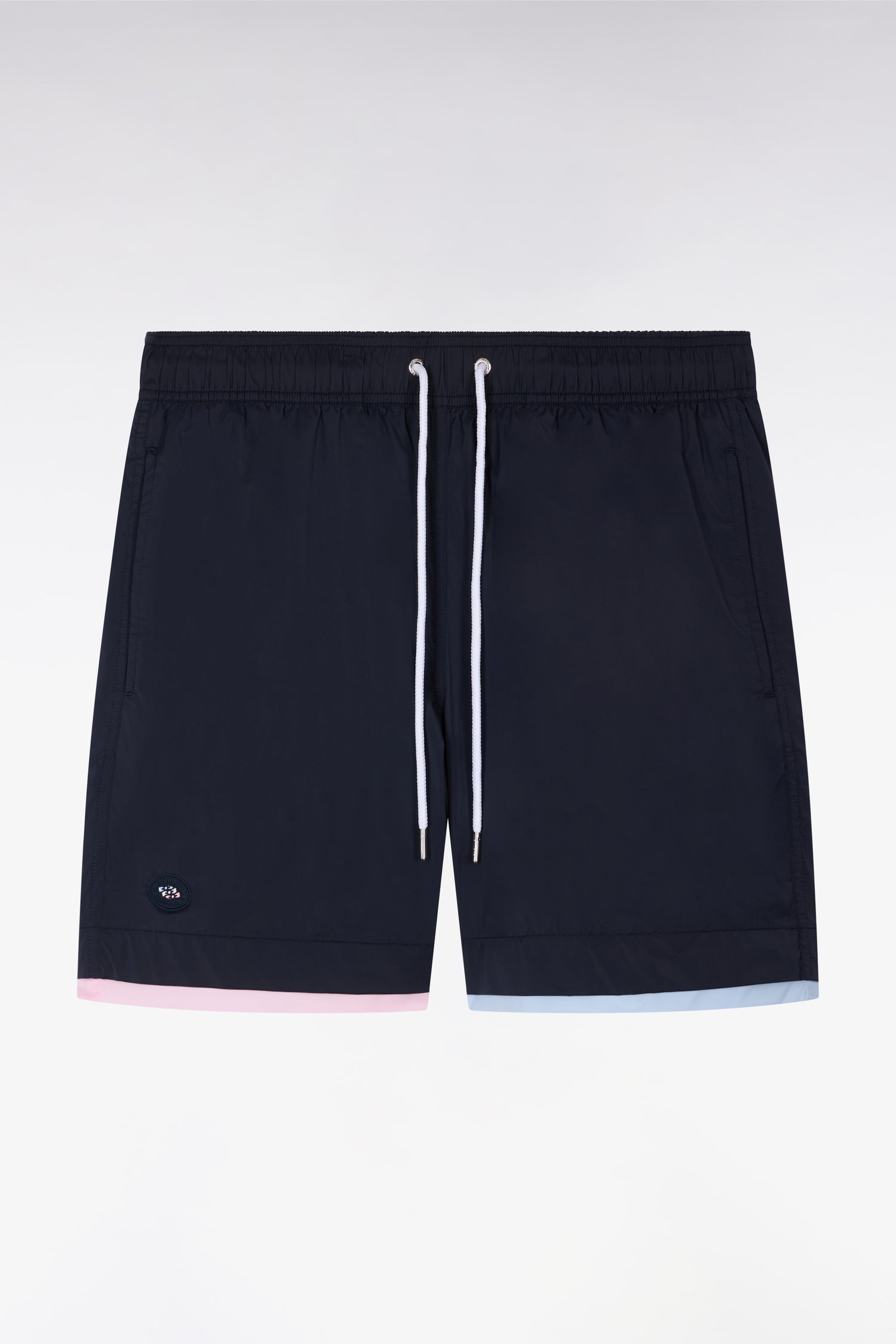 Maillot de bain marine passepoils contrastés