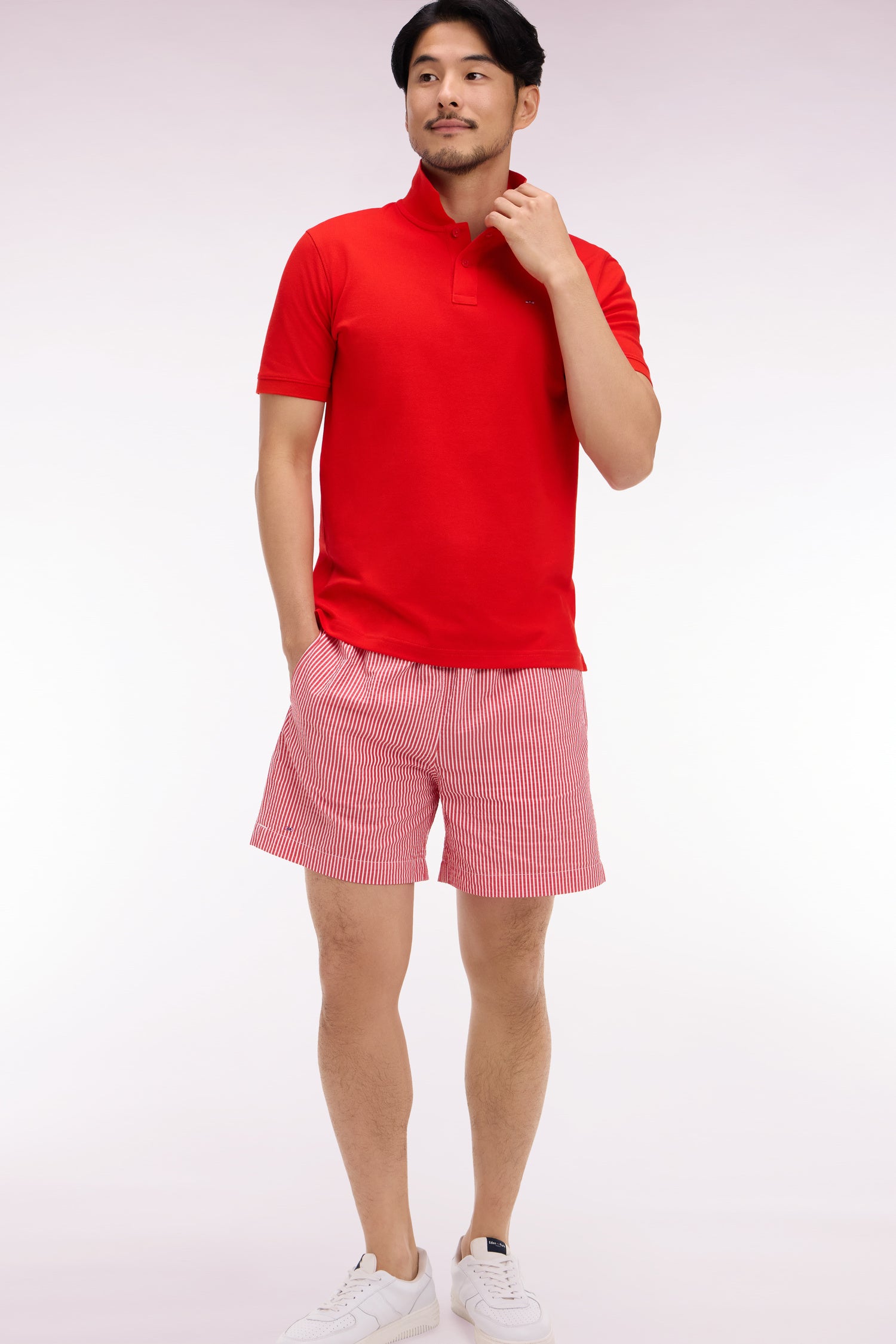 Maillot de bain en coton mélangé rouge