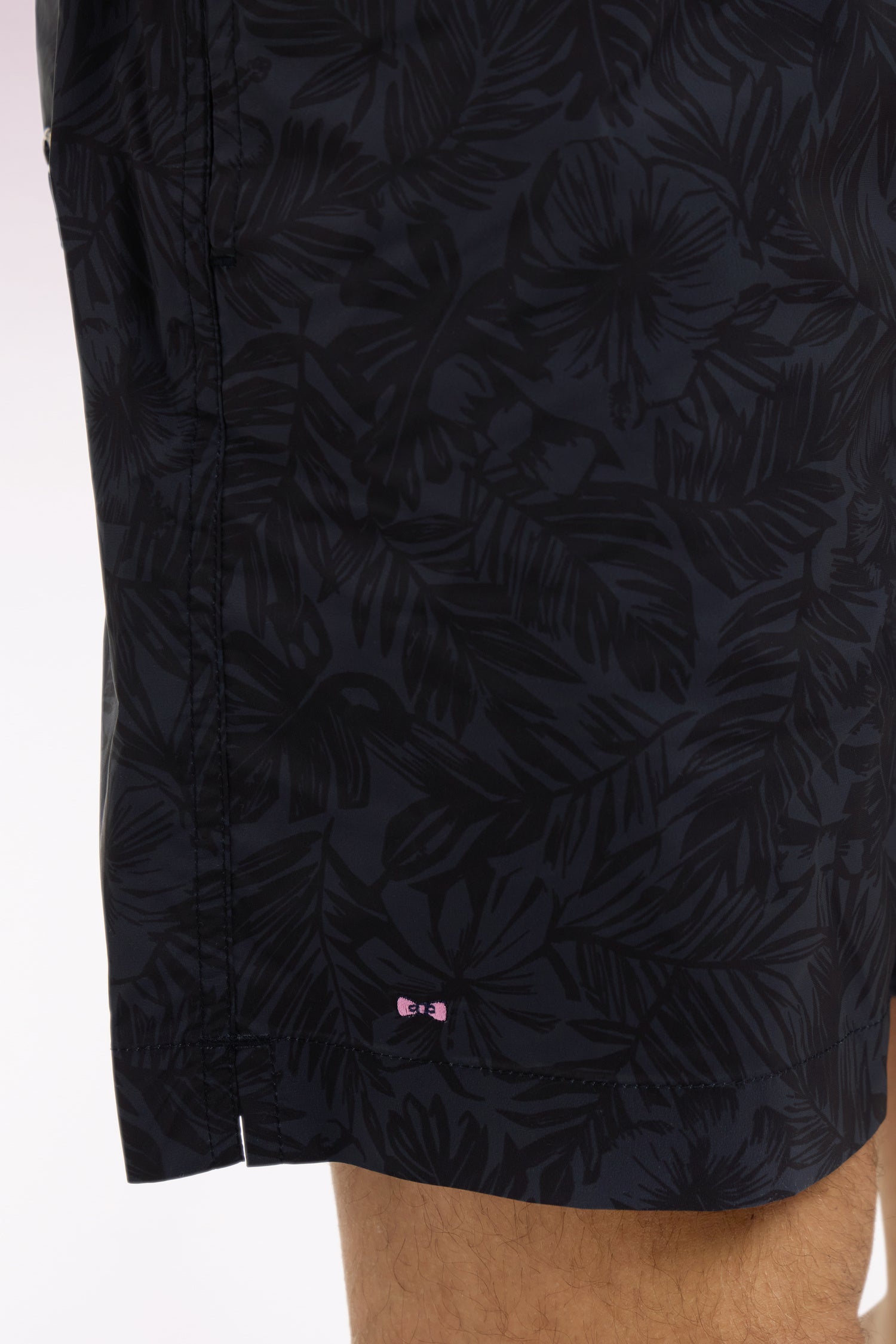 Maillot de bain marine à imprimé tropical