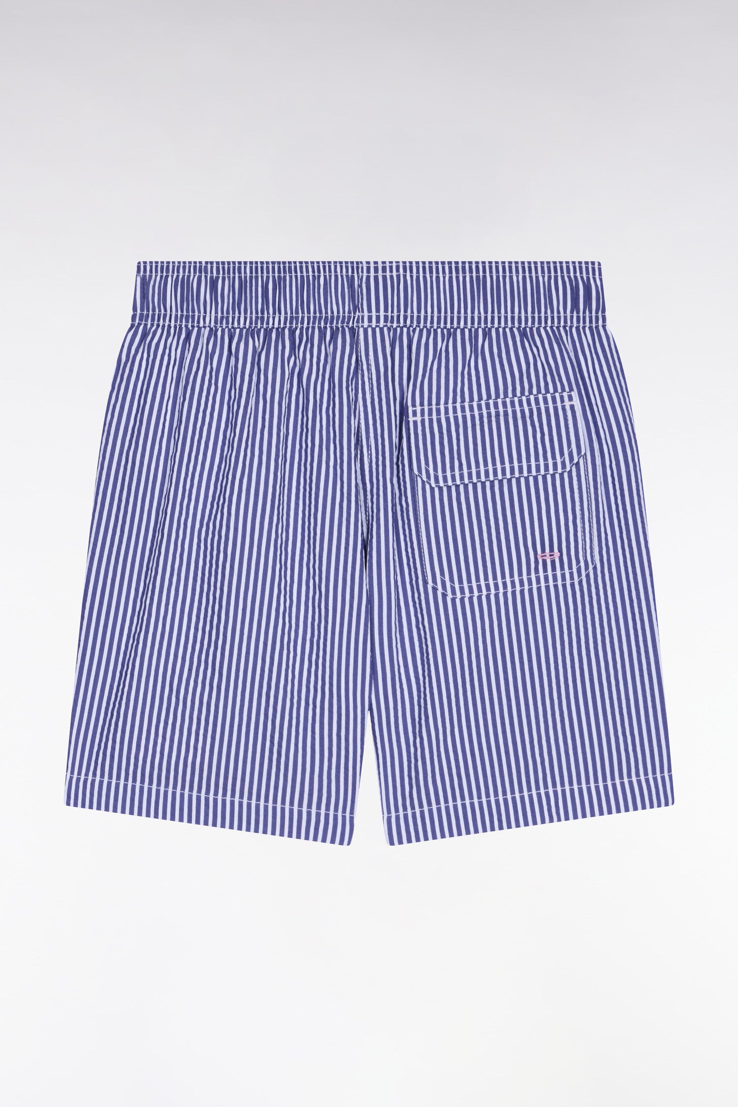 Badebekleidung aus Baumwolle mélangé gestreift Marineblau