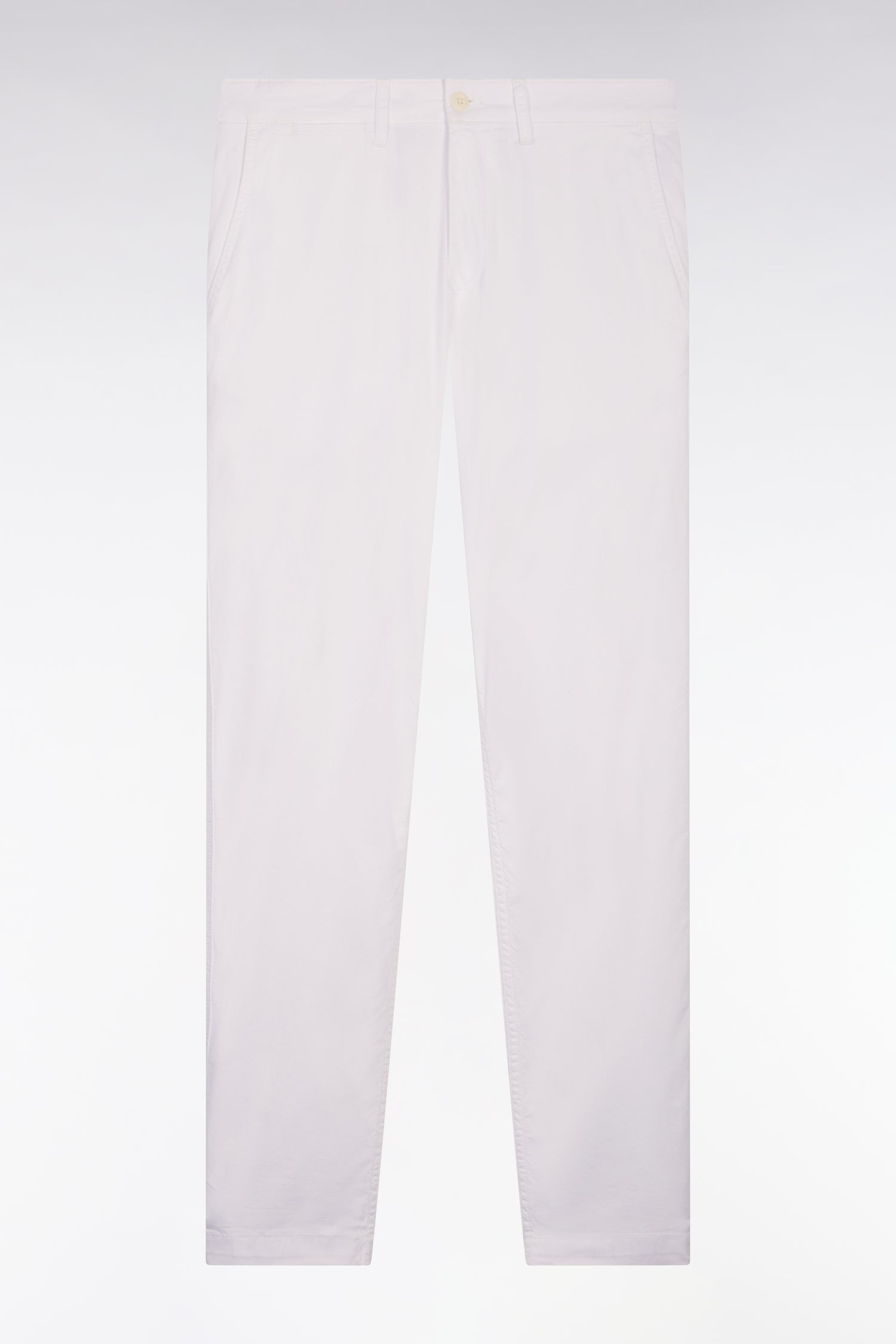 Pantalon chino regular en coton stretch blanc