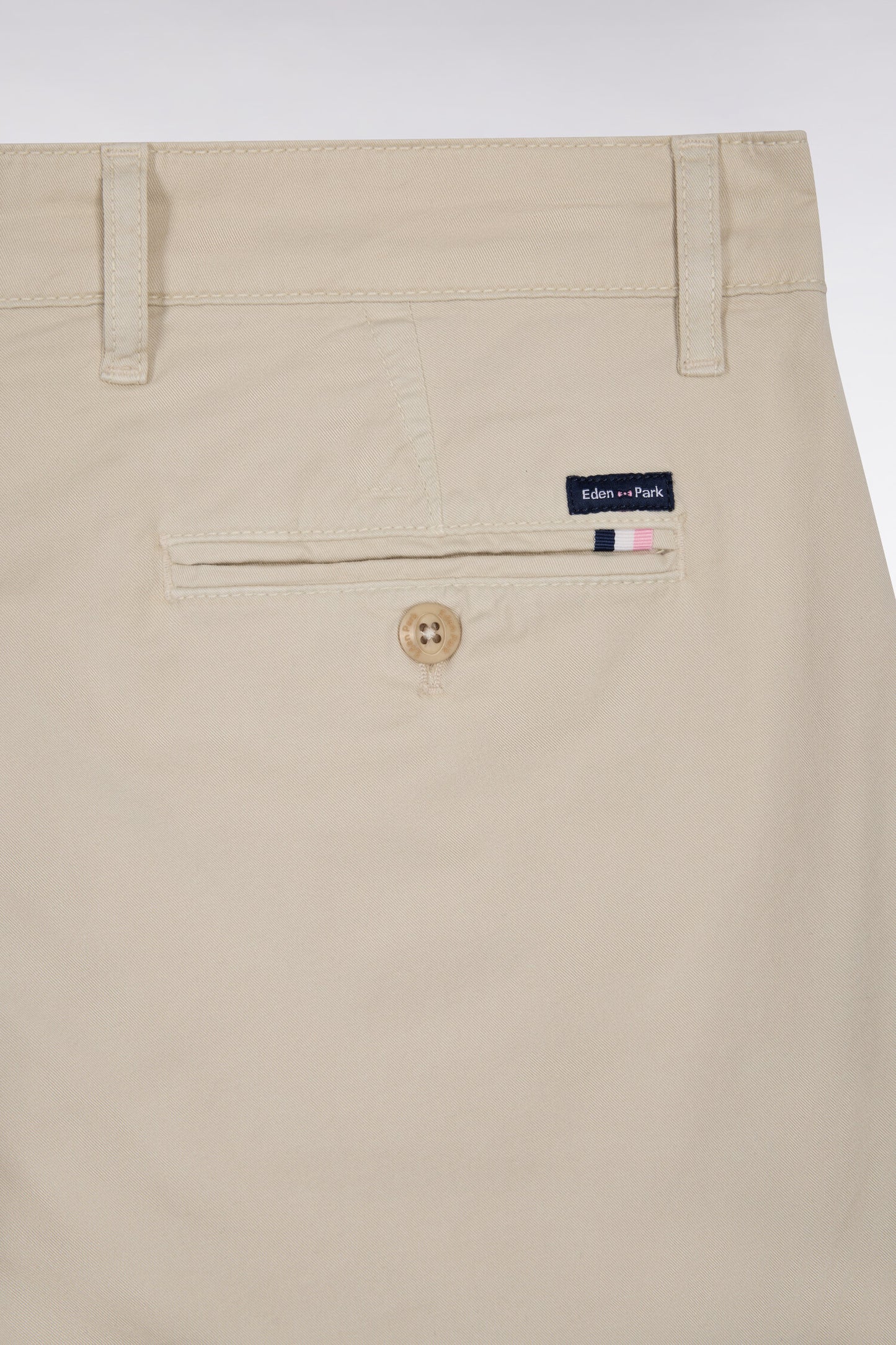 Pantalon chino regular en coton stretch beige