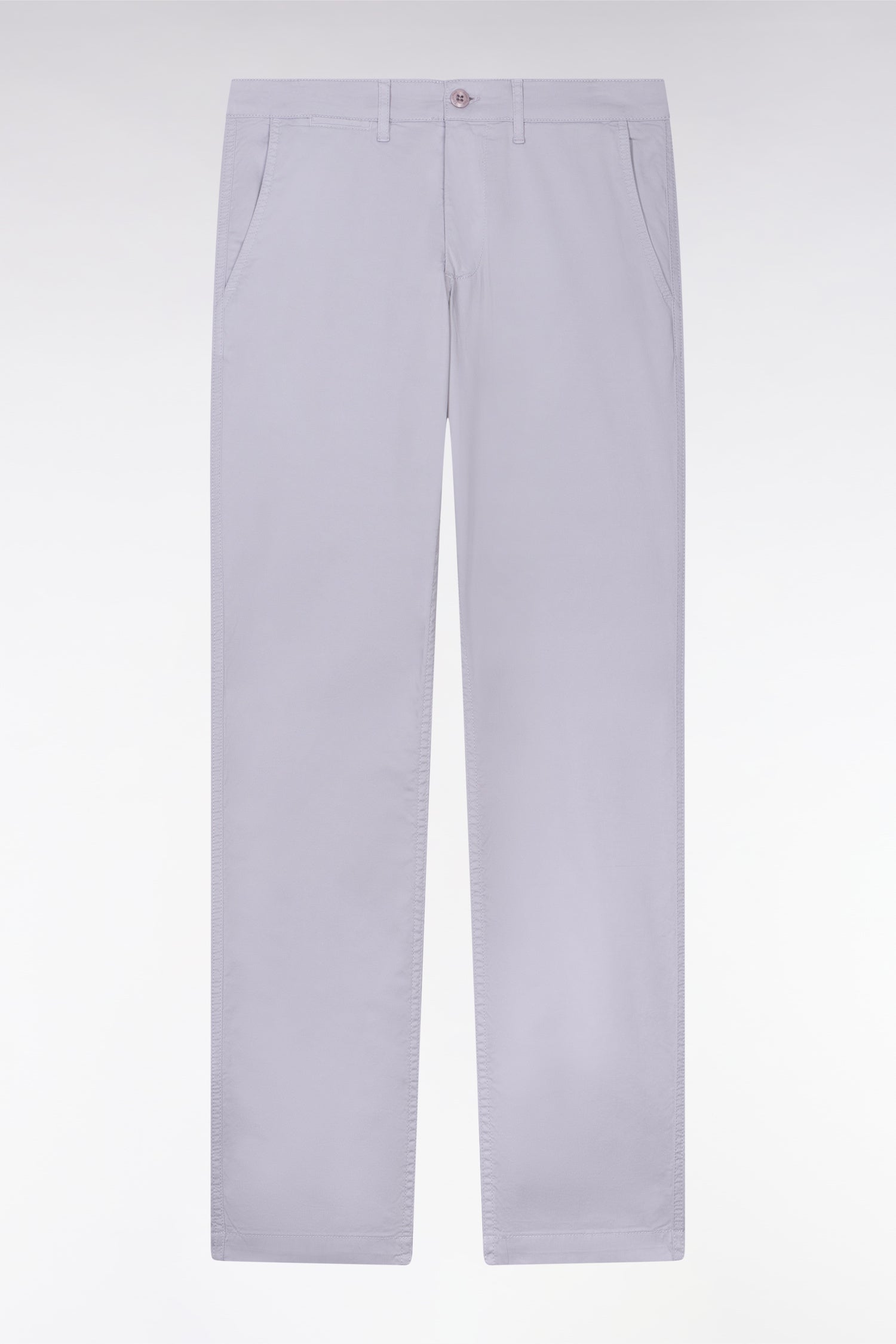 Pantalon chino regular en coton stretch gris