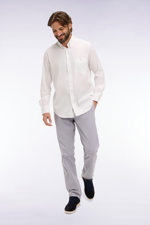 Pantalon chino regular en coton stretch gris - Image 1