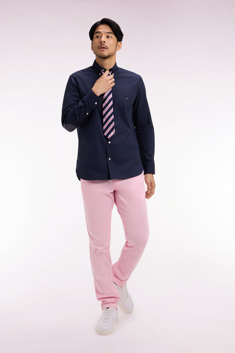 Pantalon chino regular en coton stretch rose - Image 1
