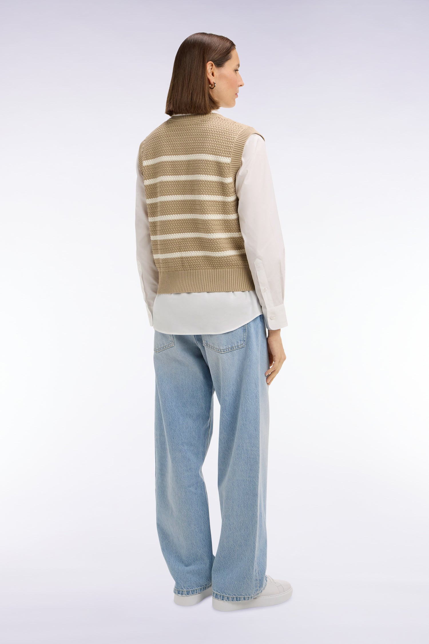 Jean en denim bleached coupe droite et large