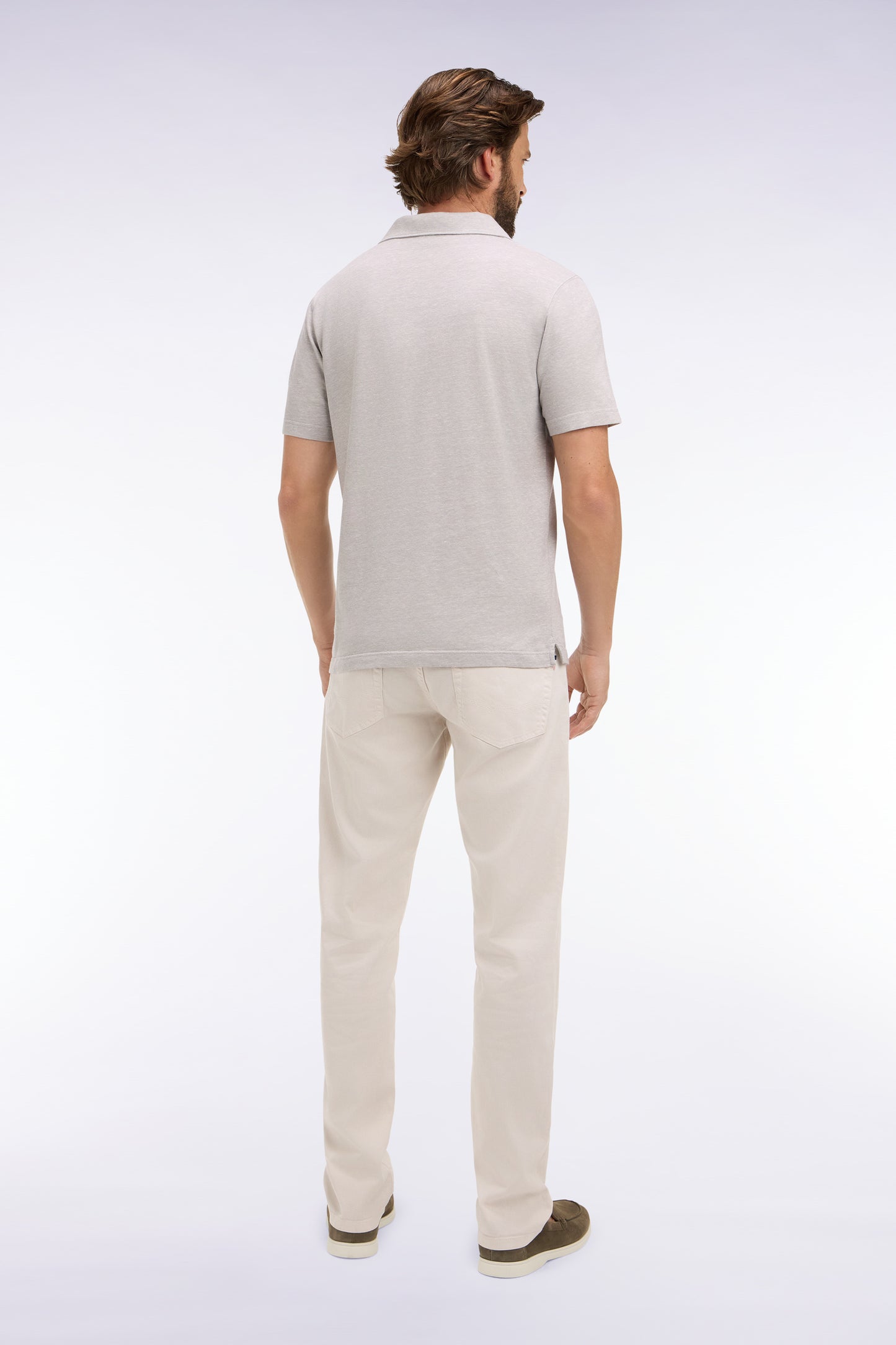 Jean en denim stretch écru coupe regular