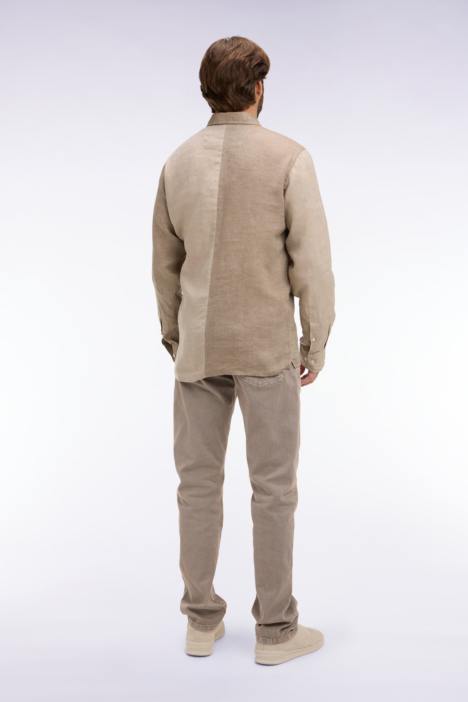 Jean en denim stretch beige coupe regular