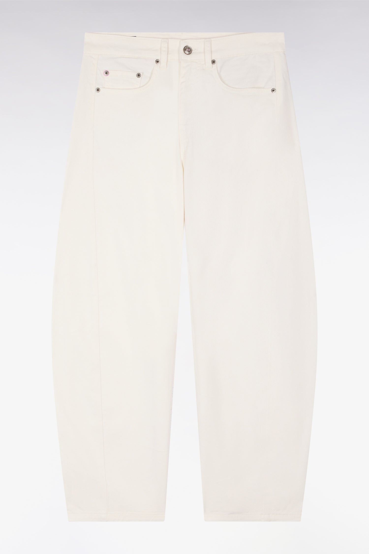 Jean coupe barrel en denim stretch blanc