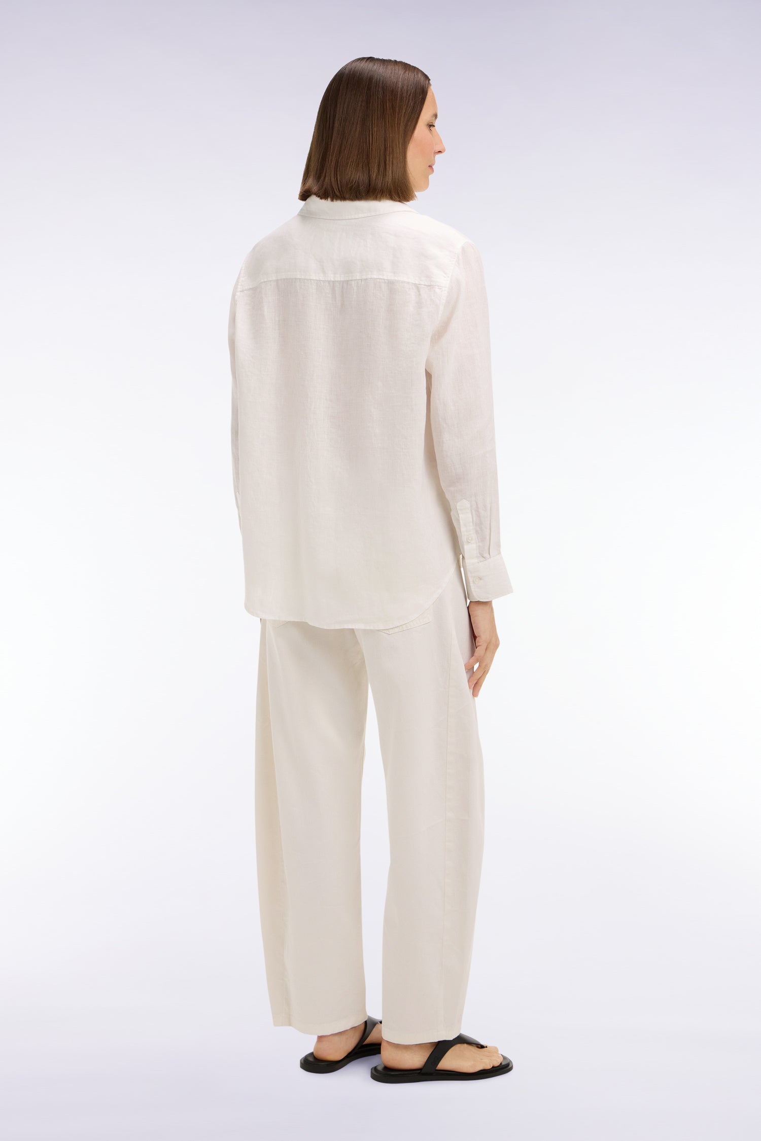 Jean coupe barrel en denim stretch blanc