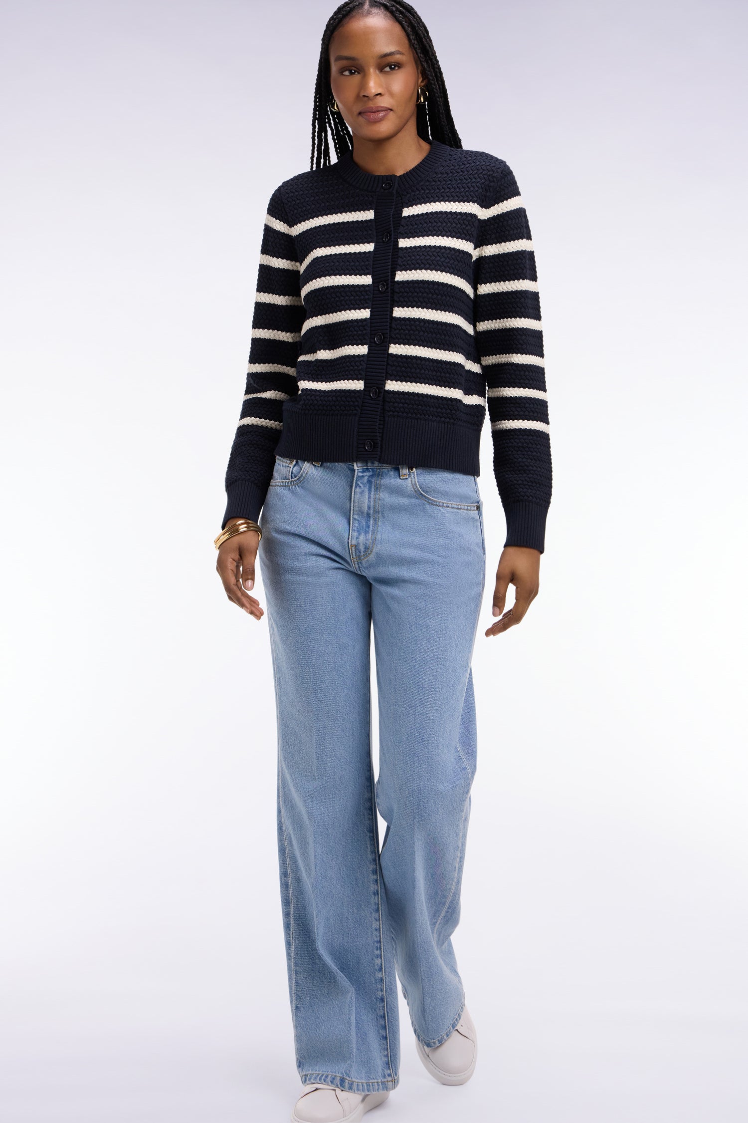 Jean coupe flare en denim brut