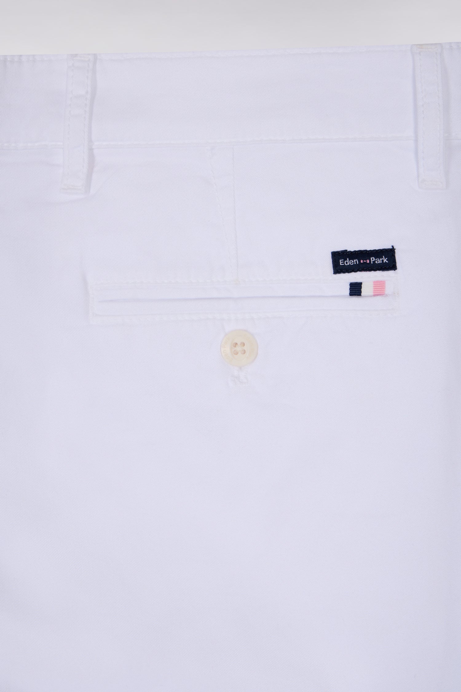 Bermuda chino en gabardine stretch blanc