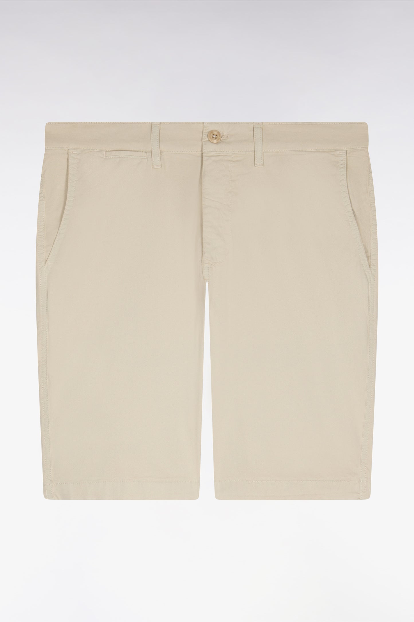 Bermuda chino en gabardine stretch beige