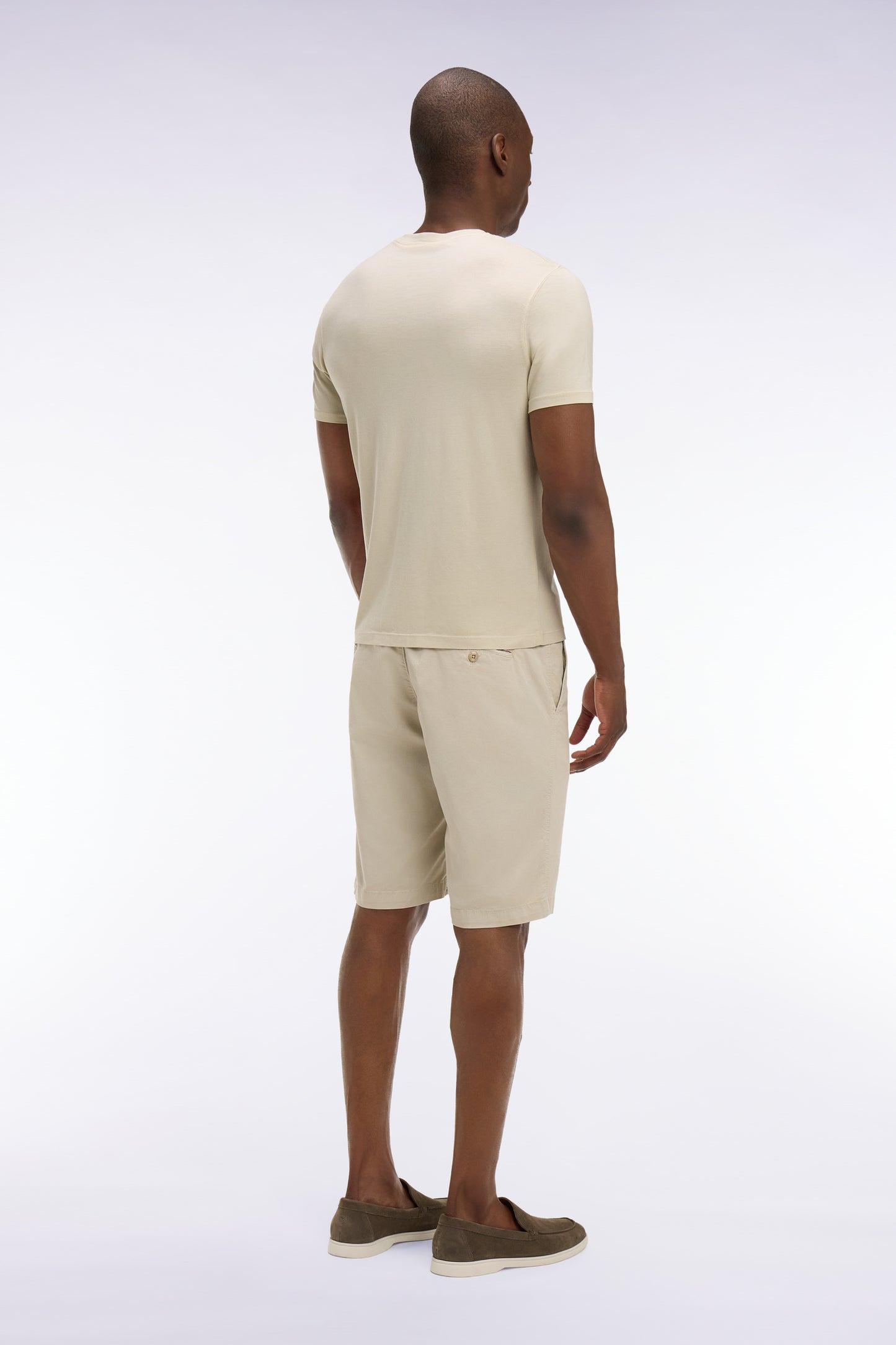 Bermuda chino en gabardine stretch beige