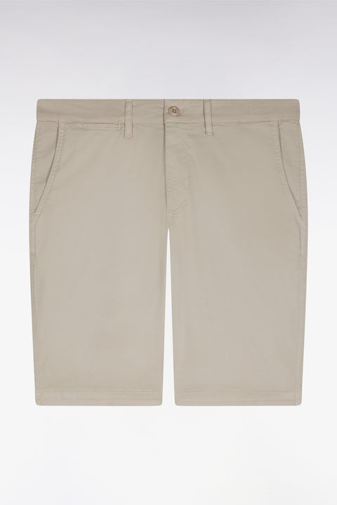 Chino Bermuda shorts in light gray stretch gabardine - Image 2