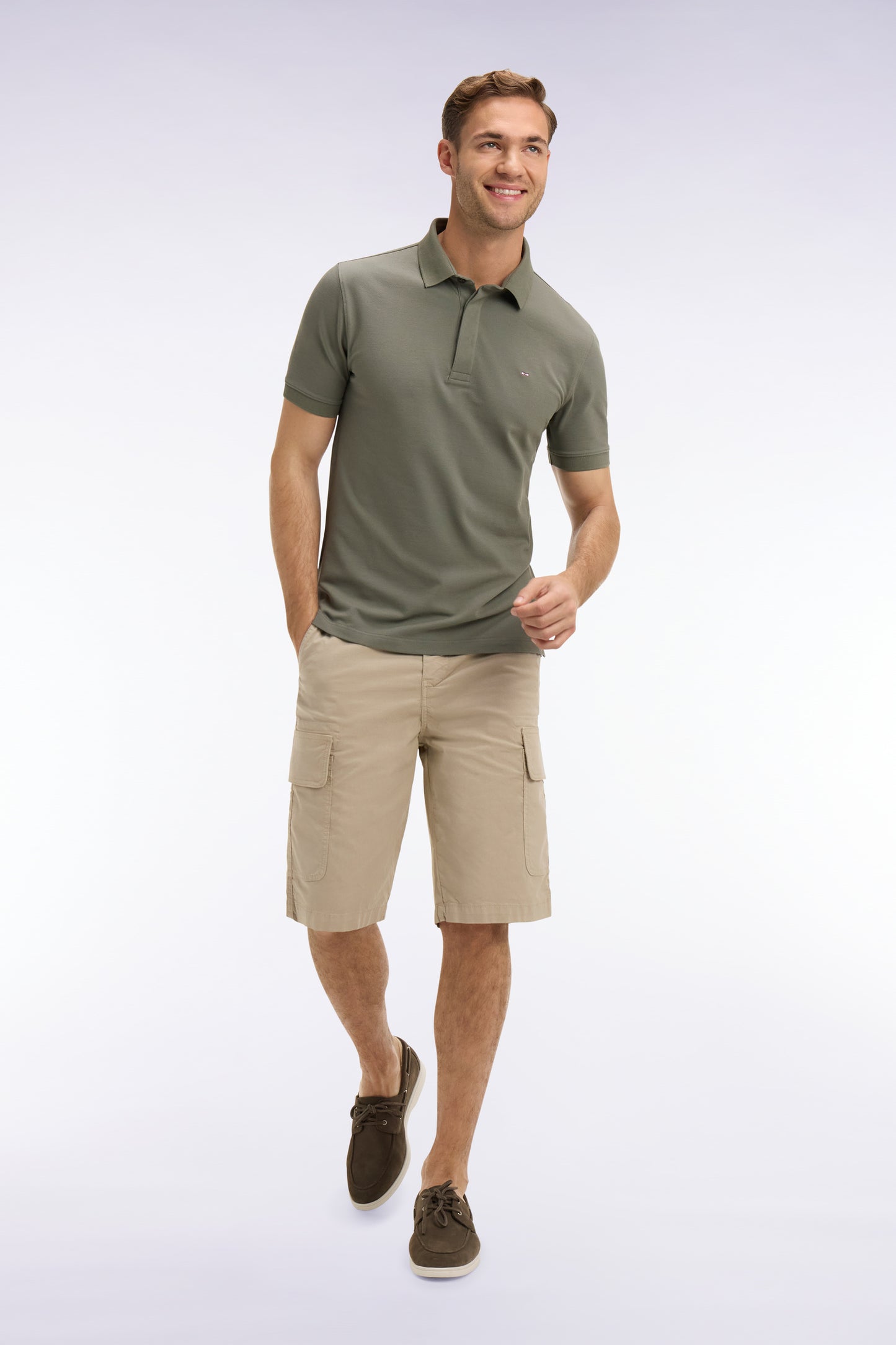 Bermuda cargo en coton beige