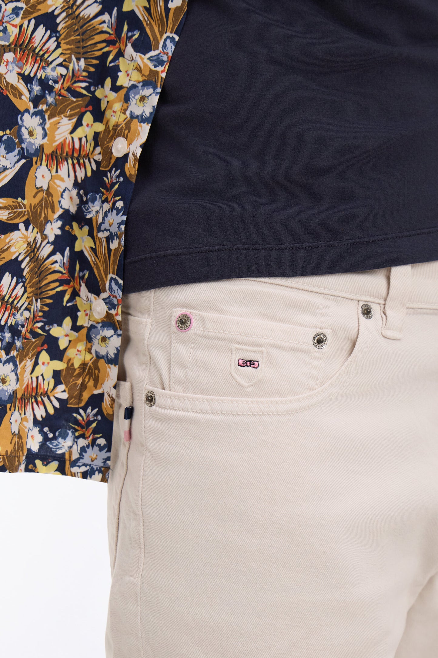 Bermuda en denim stretch écru