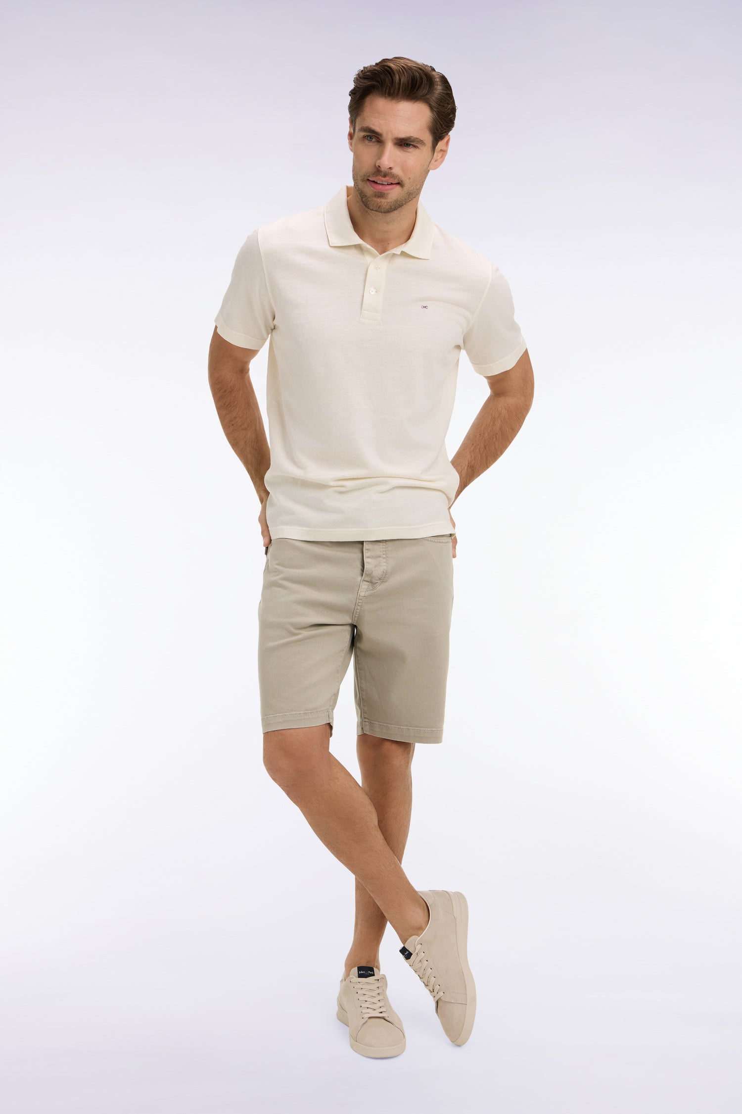 Bermuda en denim stretch kaki