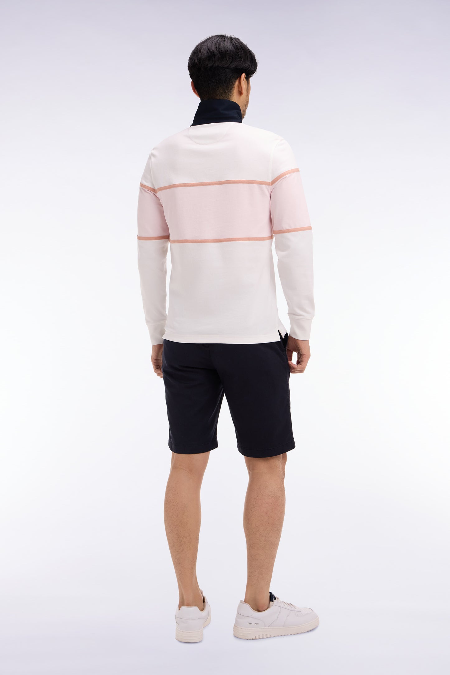 Bermuda en coton et lyocell mélangés marine