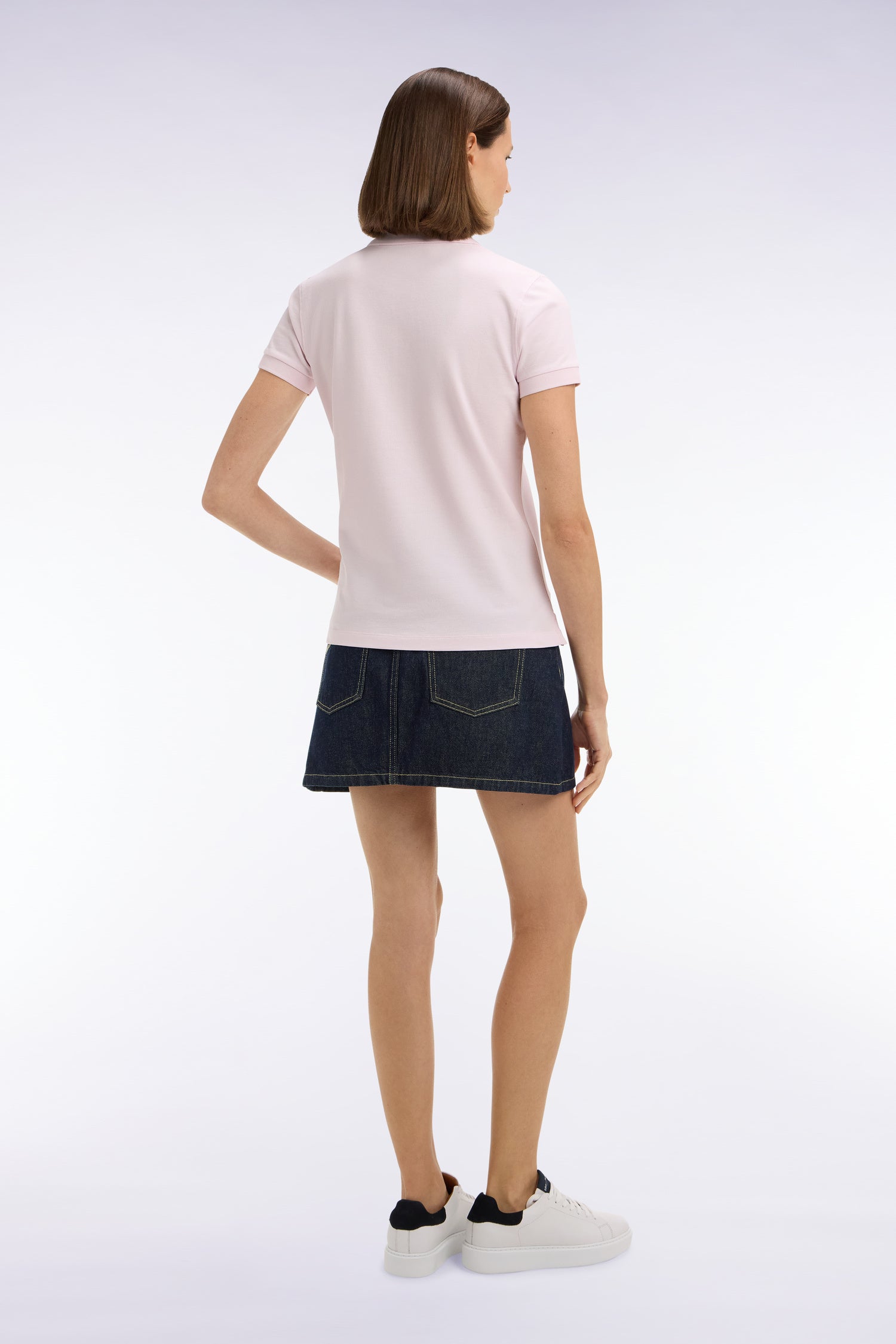 Jupe courte droite en denim brut