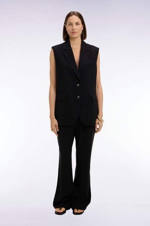 Pantalon flare fluide noir - Image 1