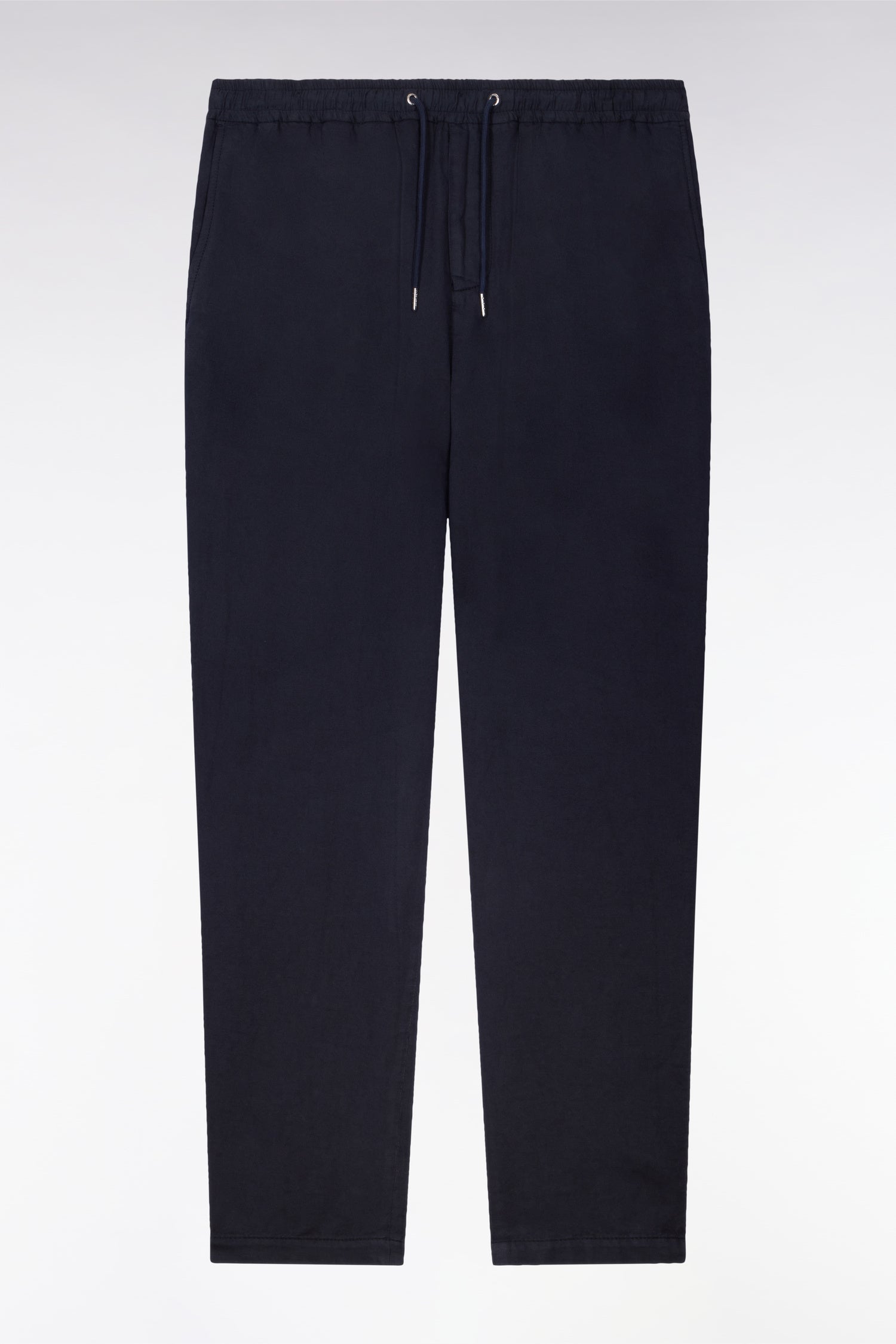 Pantalon en coton lin et lyocell marine coupe Modern