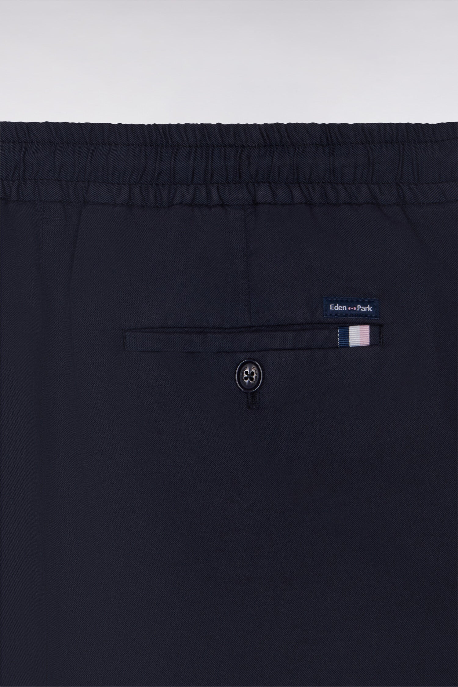 Pantalon en coton lin et lyocell marine coupe Modern