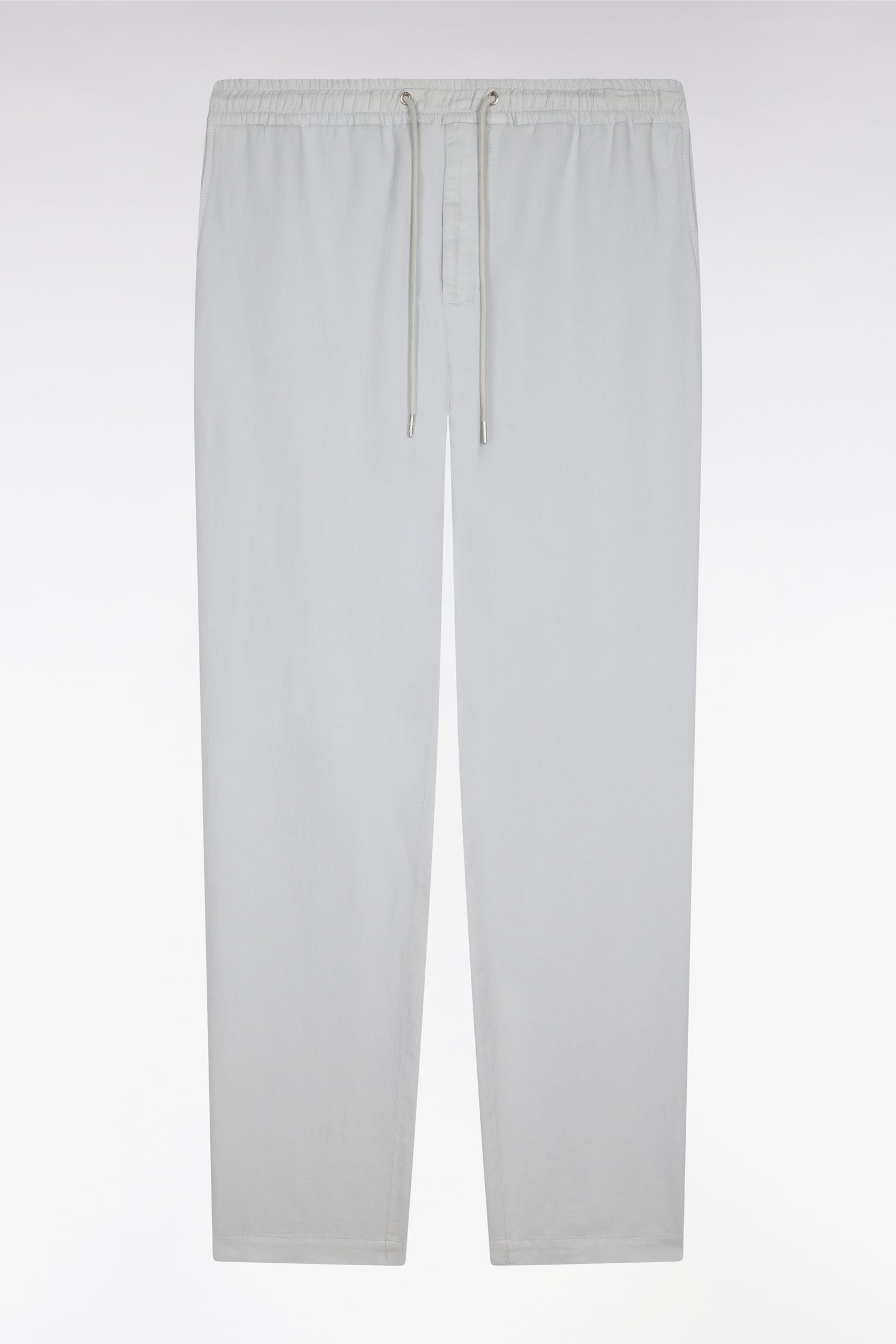 Pantalon en coton lin et lyocell gris clair coupe Modern