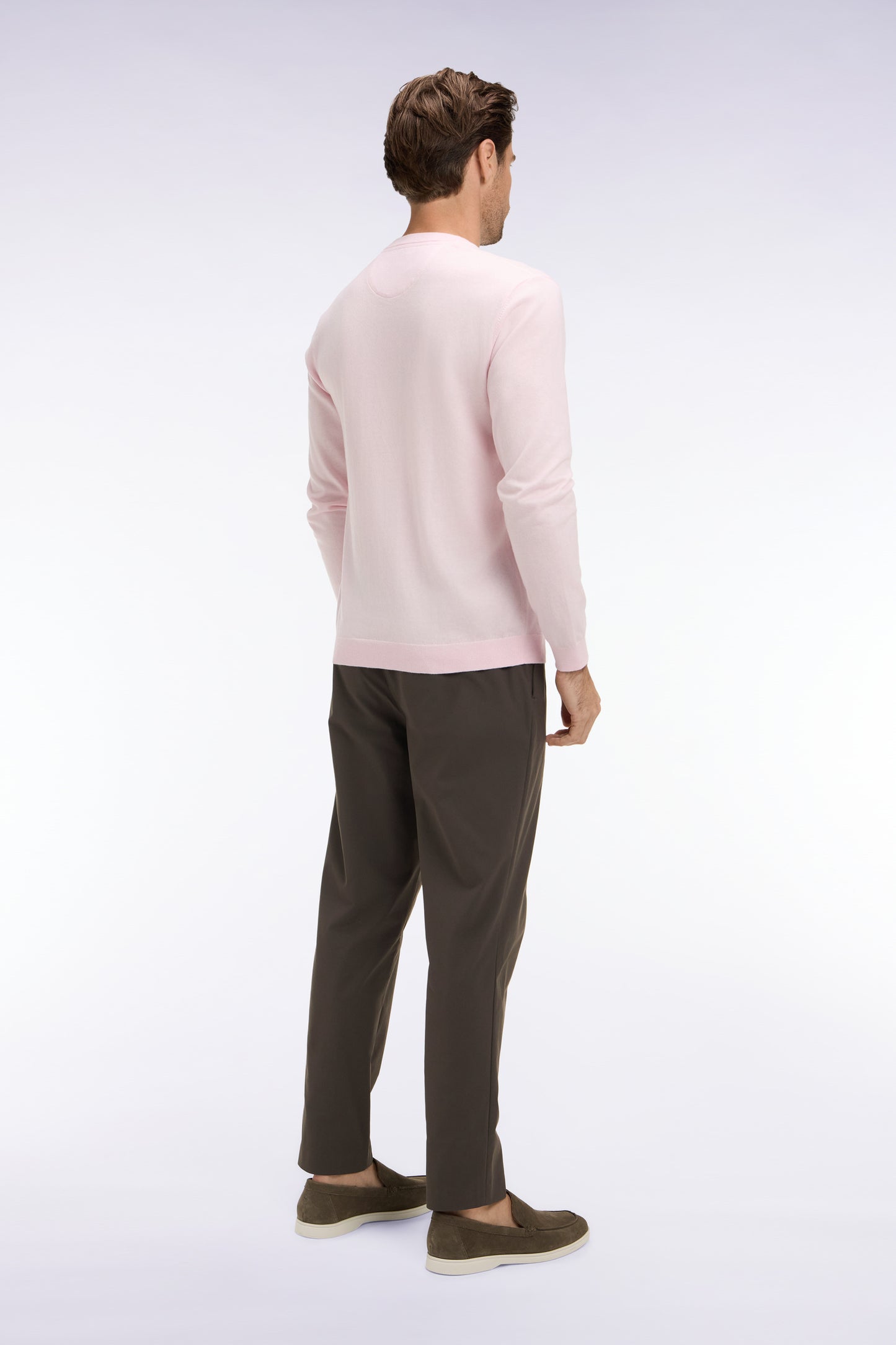 Modern cut gray technical fabric elasticated waist pants