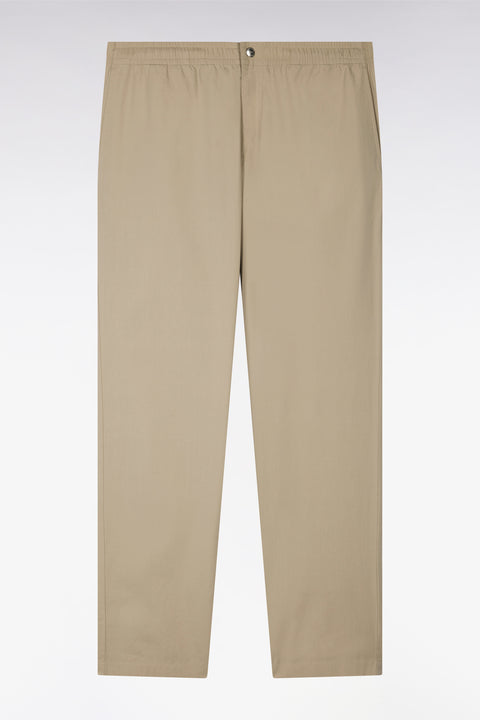 Pantalon en toile de coton beige - Image 2