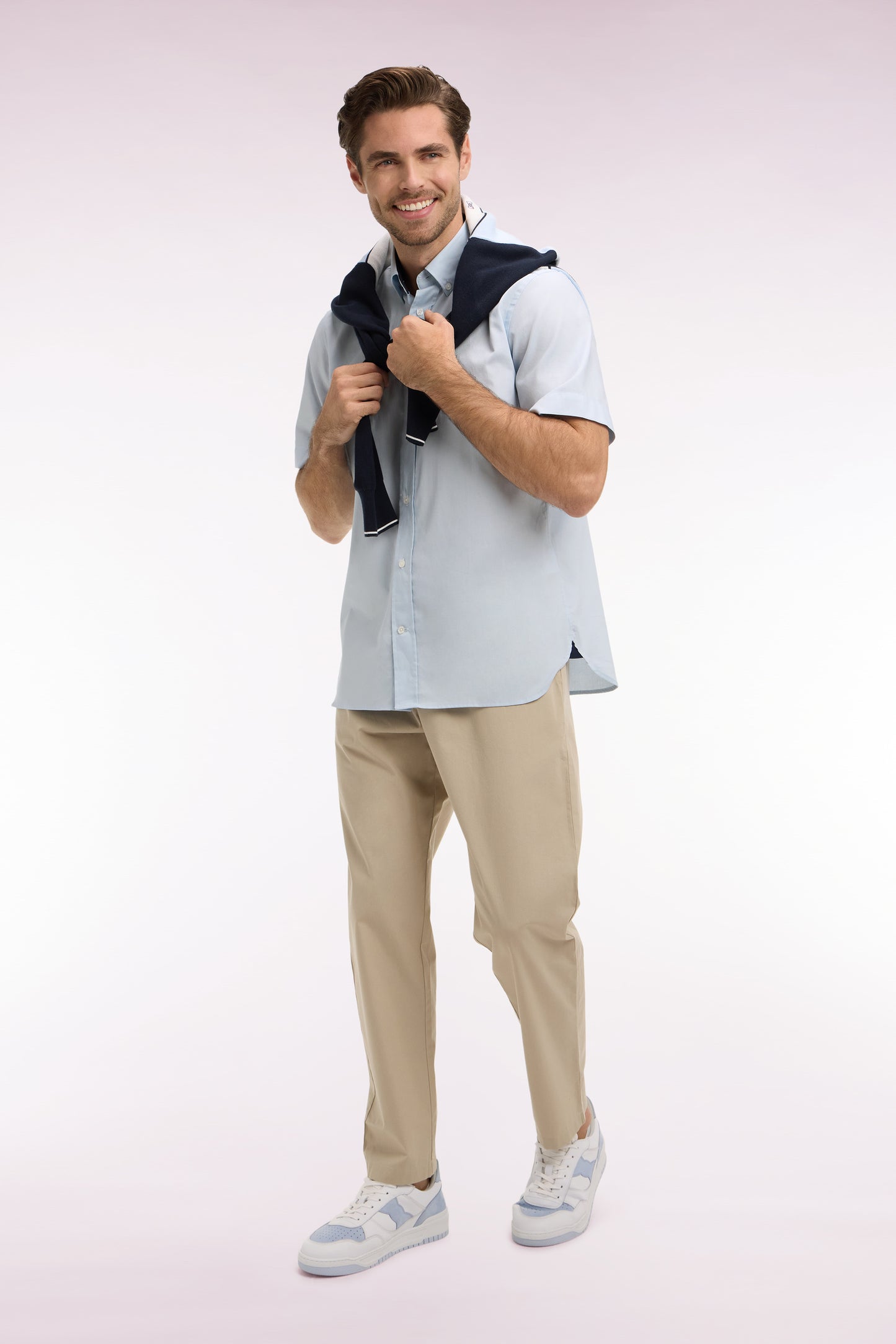 Pantalon en toile de coton beige