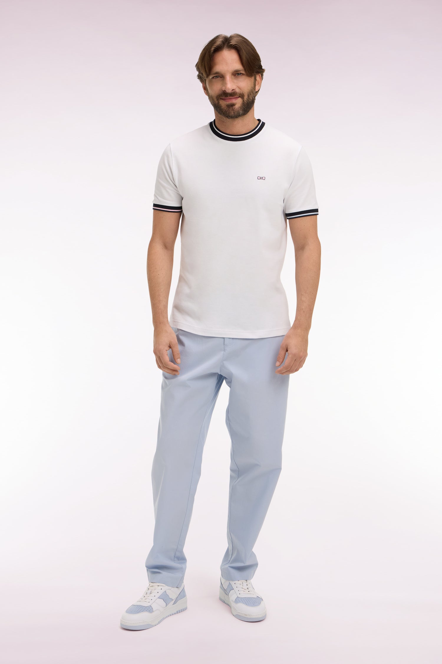 Pantalon en toile de coton gris clair