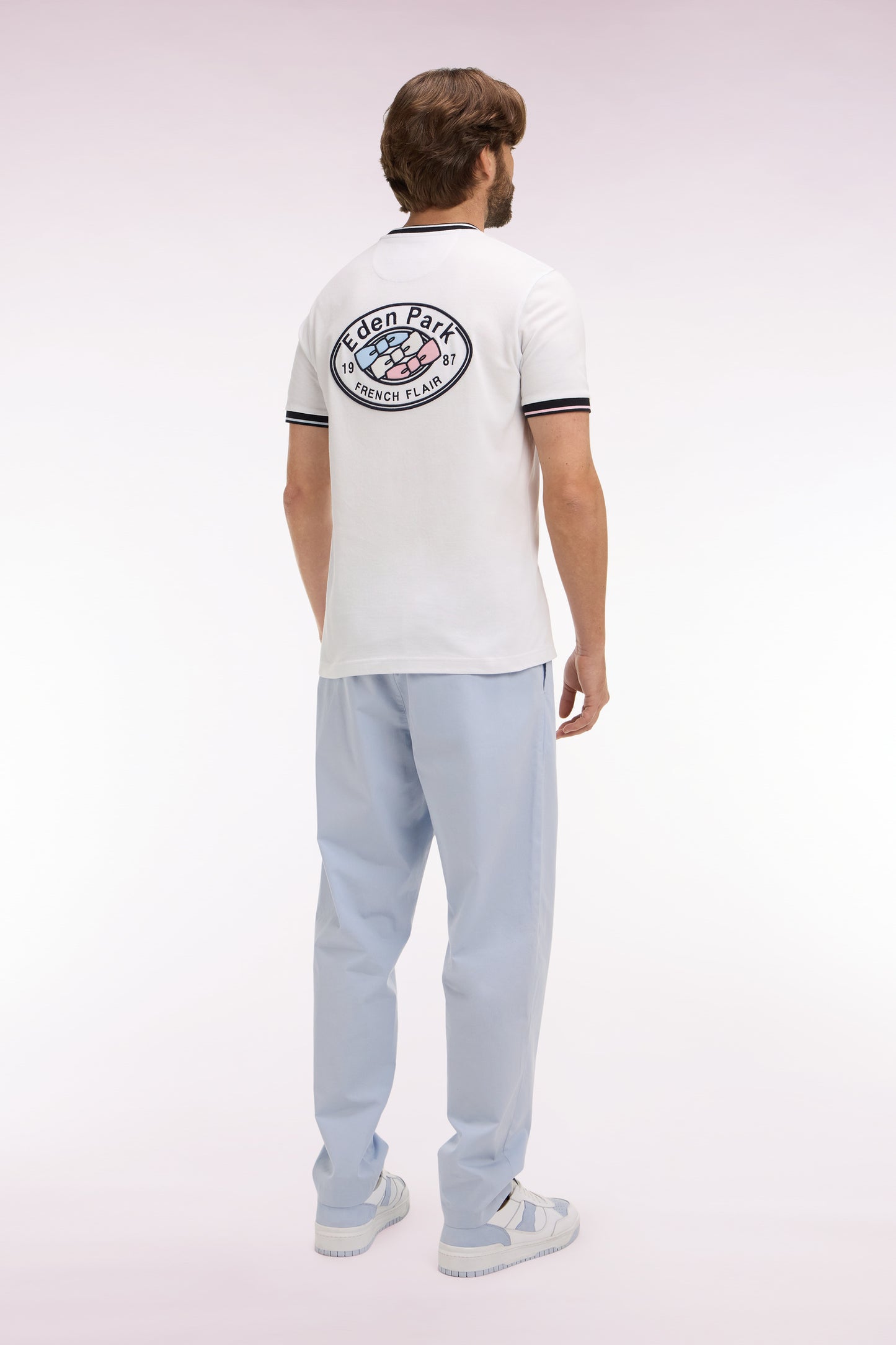 Pantalon en toile de coton gris clair