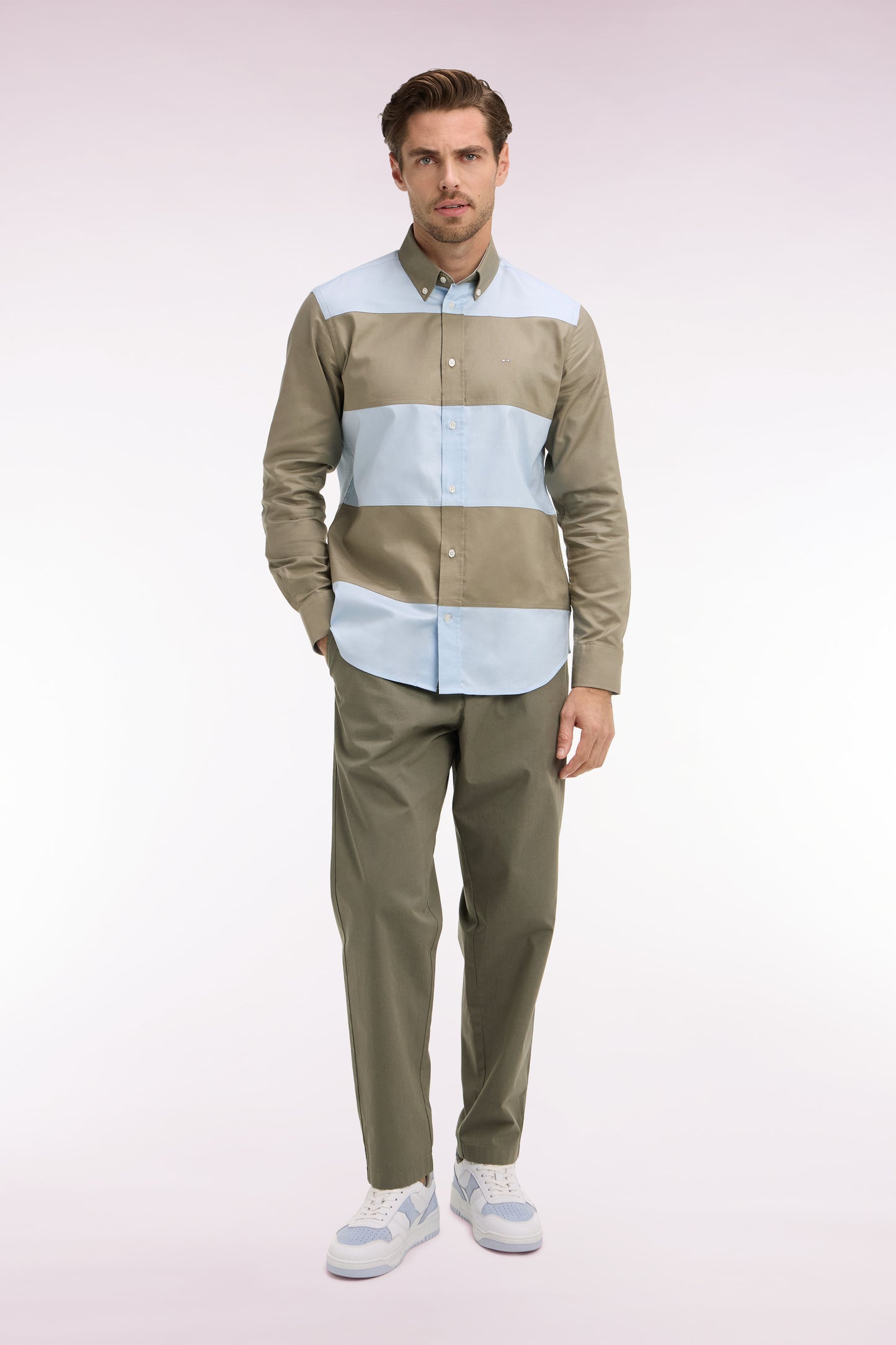 Pantalon en toile de coton kaki