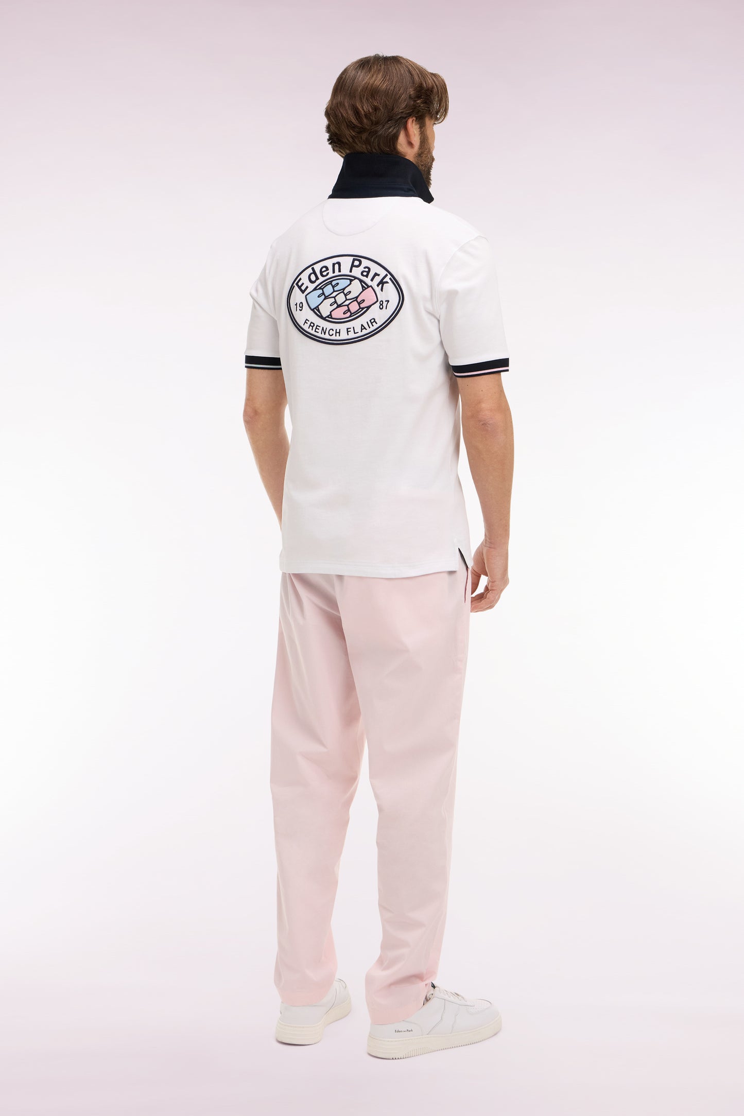Pantalon en toile de coton rose
