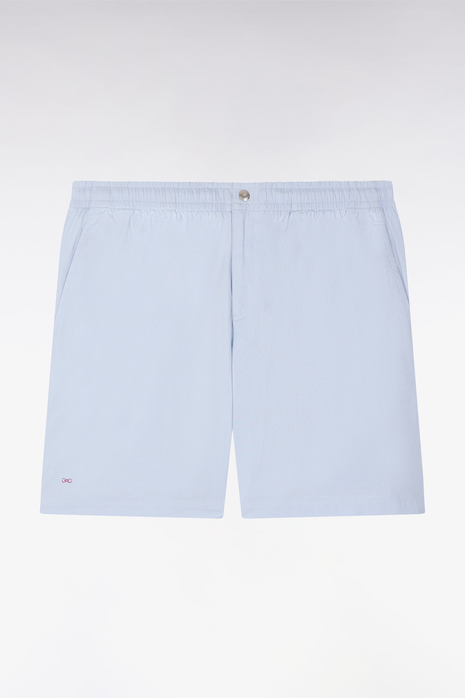 Short en popeline de coton gris clair