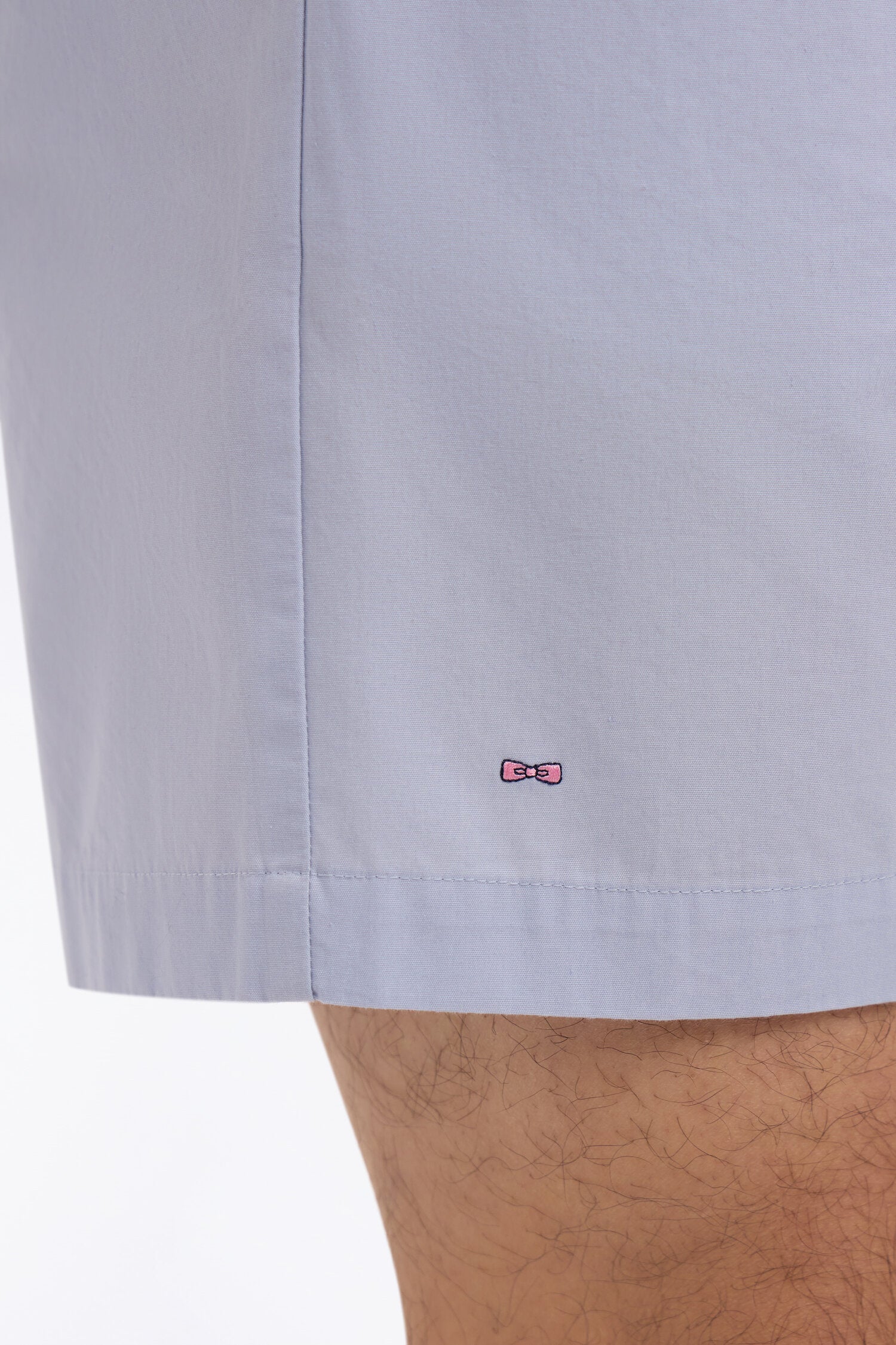 Short en popeline de coton gris clair