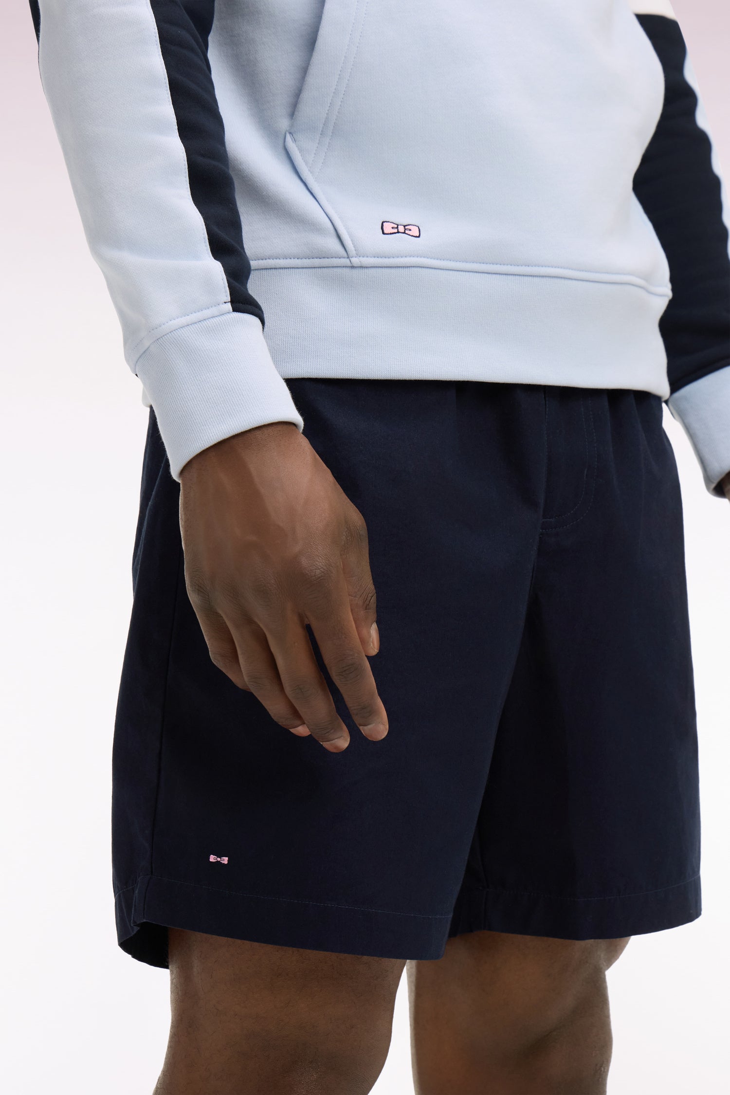 Short en popeline de coton marine