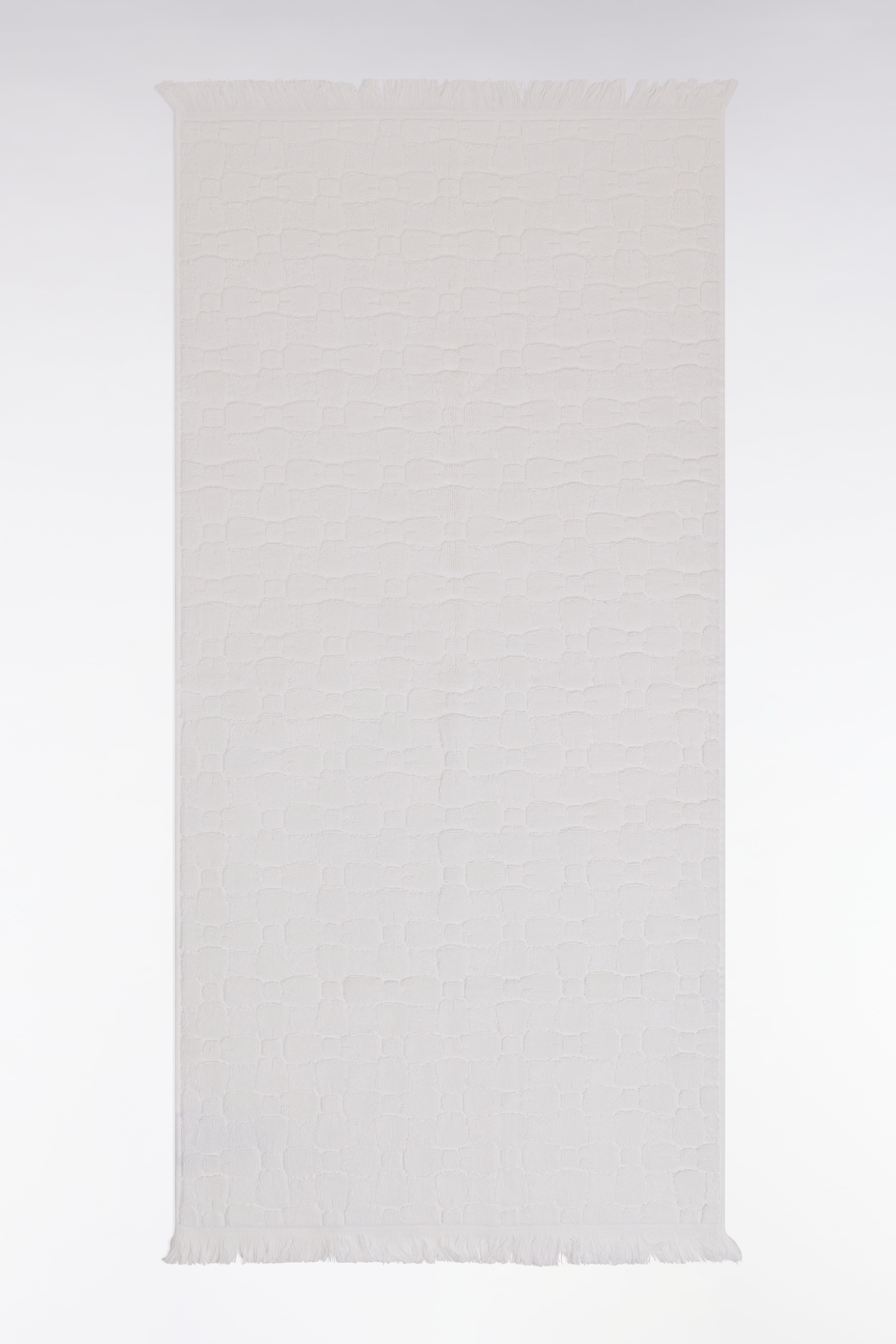 Serviette de toilette en coton blanc à micromotifs nœuds papillon