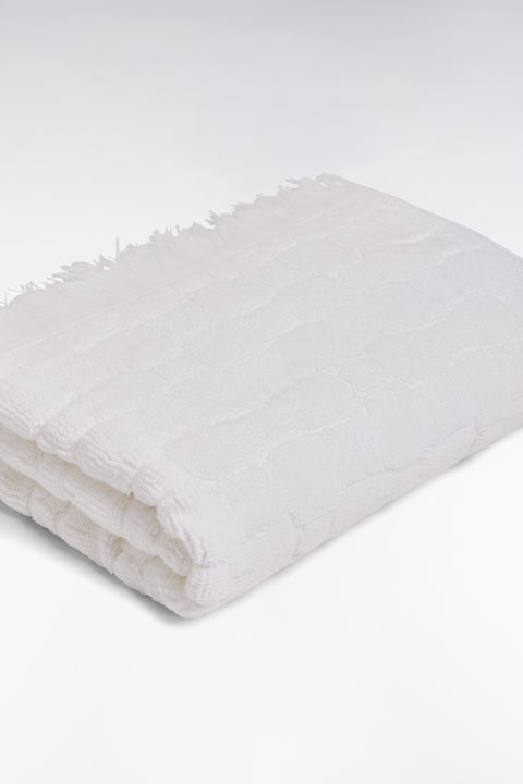 Serviette de toilette en coton blanc à micromotifs nœuds papillon - Image 3