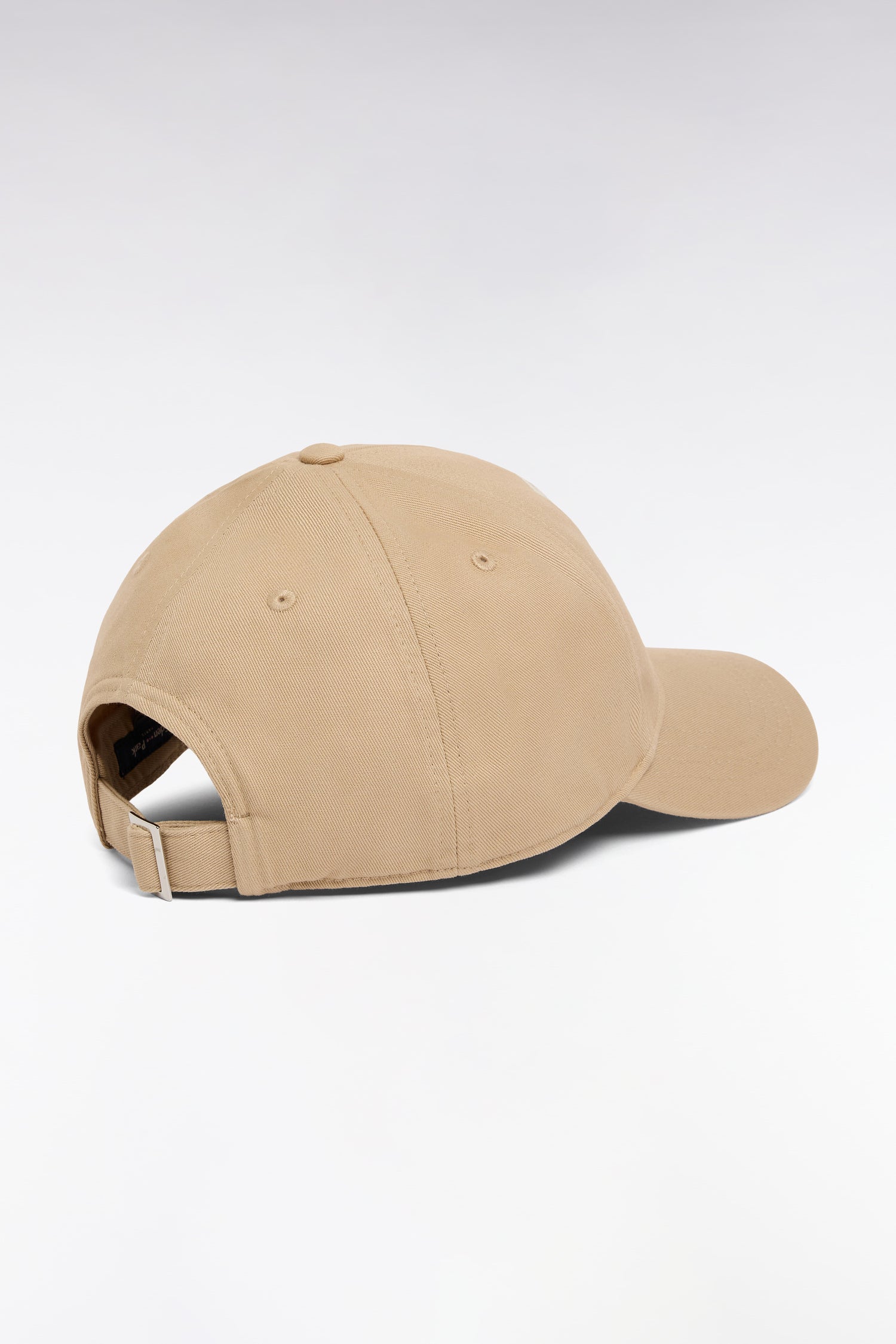 Casquette en twill de coton beige broderie écusson