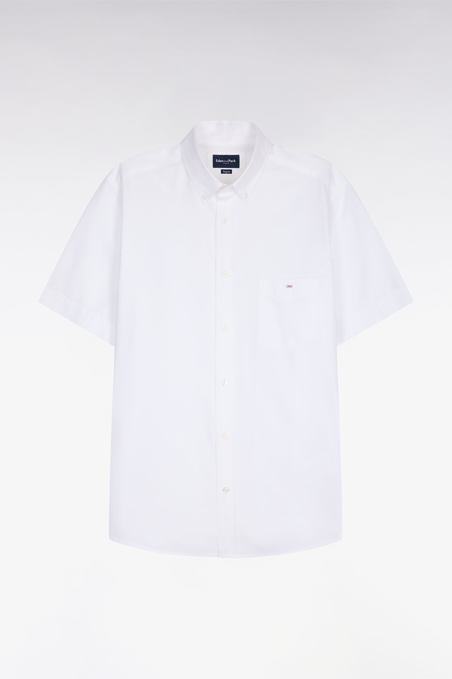 Chemise à manches courtes en piqué coton blanc