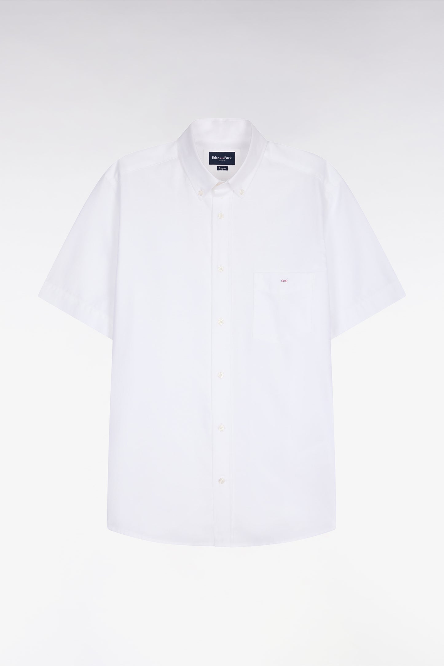 Chemise à manches courtes en piqué coton blanc