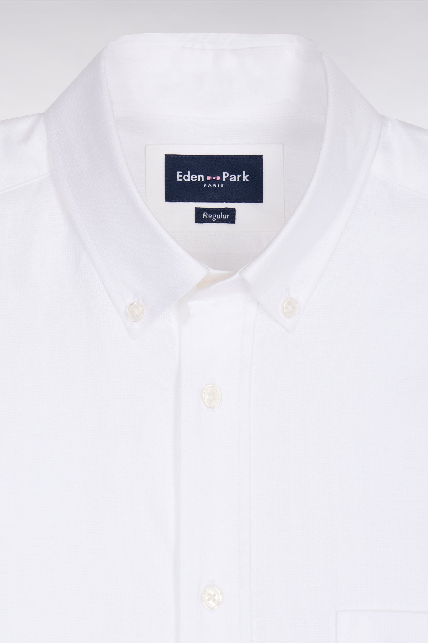 Chemise à manches courtes en piqué coton blanc