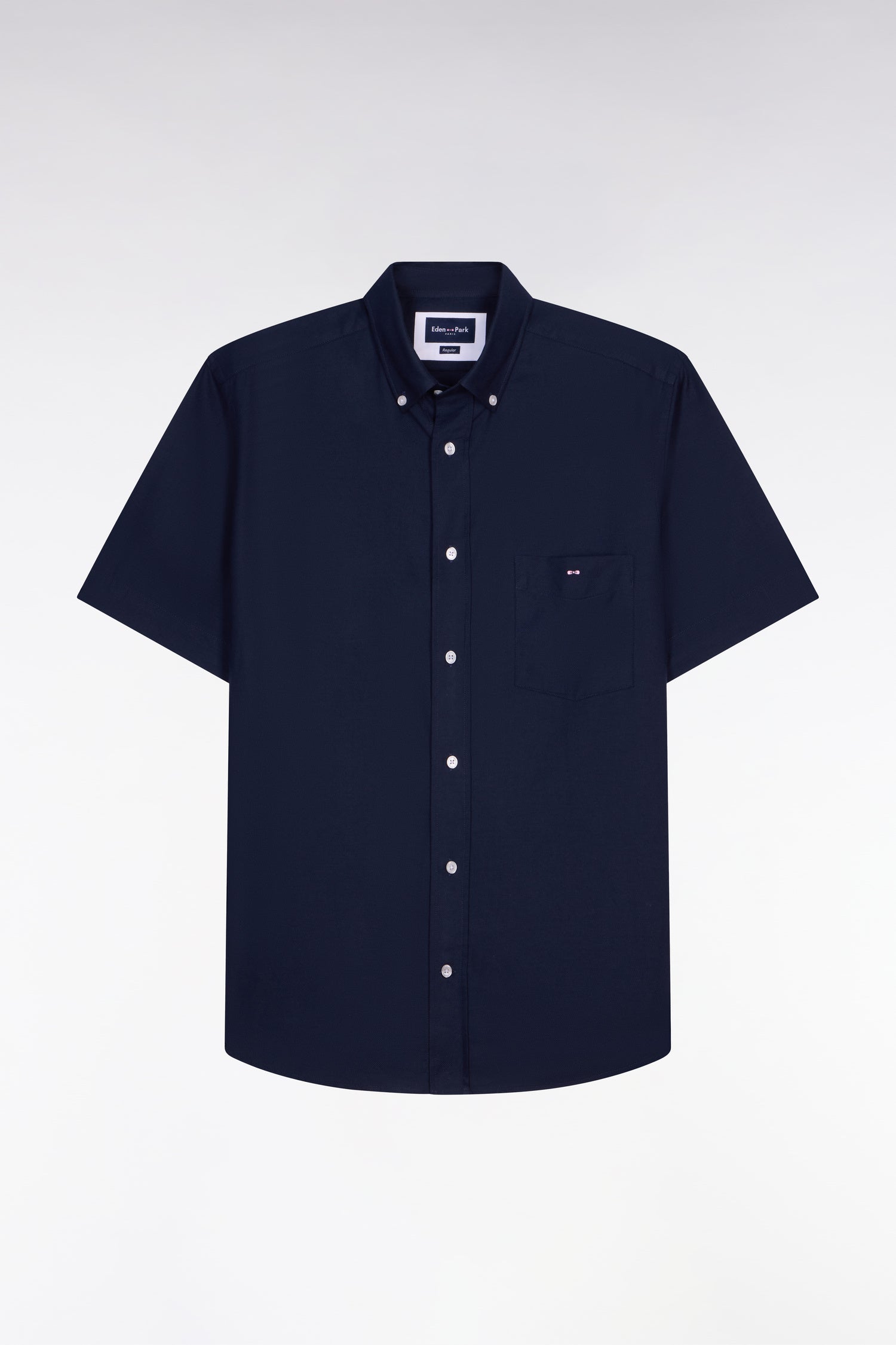 Chemise en coton pinpoint marine détails roses – Eden Park Chemise en coton pinpoint marine détails roses – Eden Park