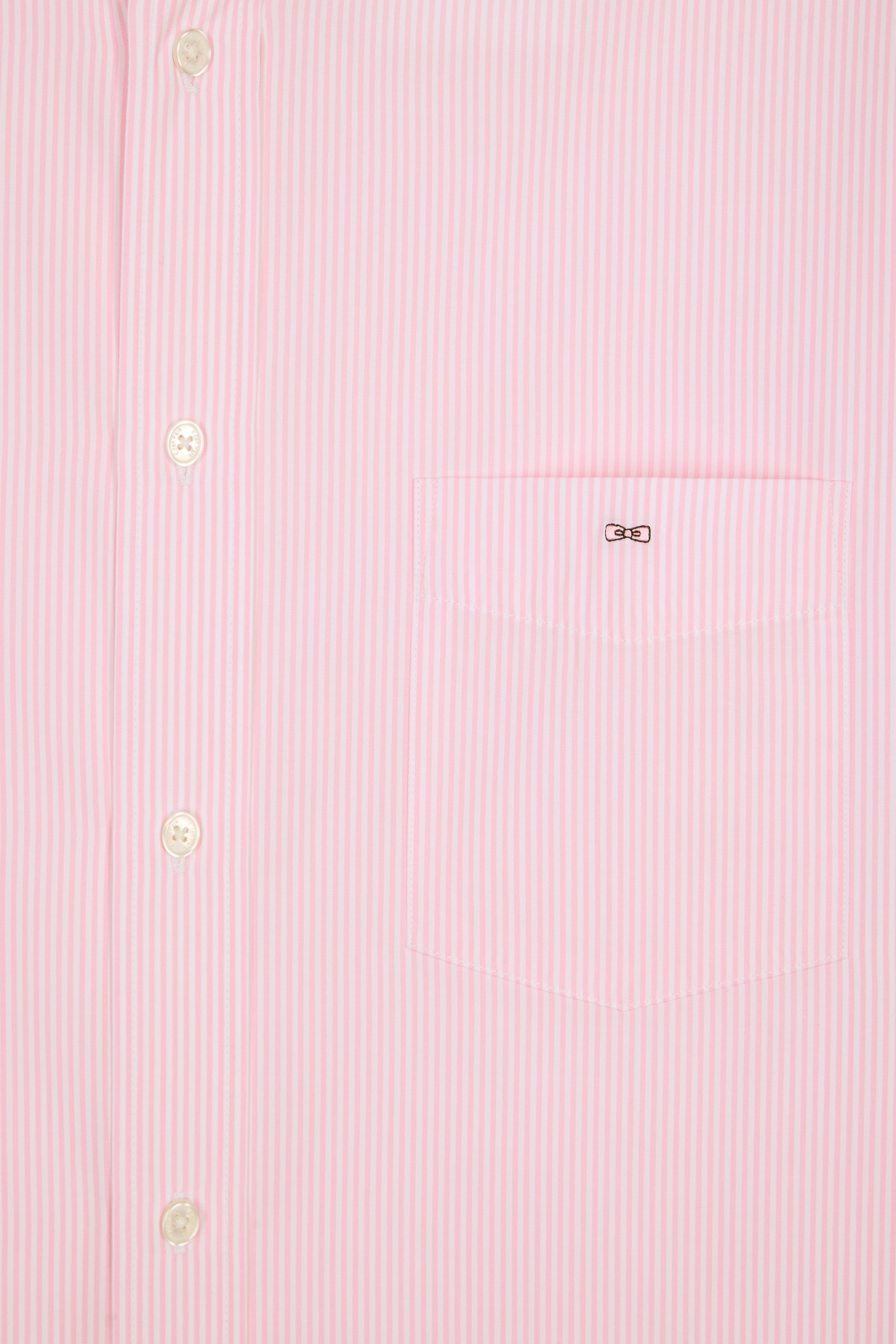 Chemise à manches courtes en coton à rayures bâtons rose – Eden Park