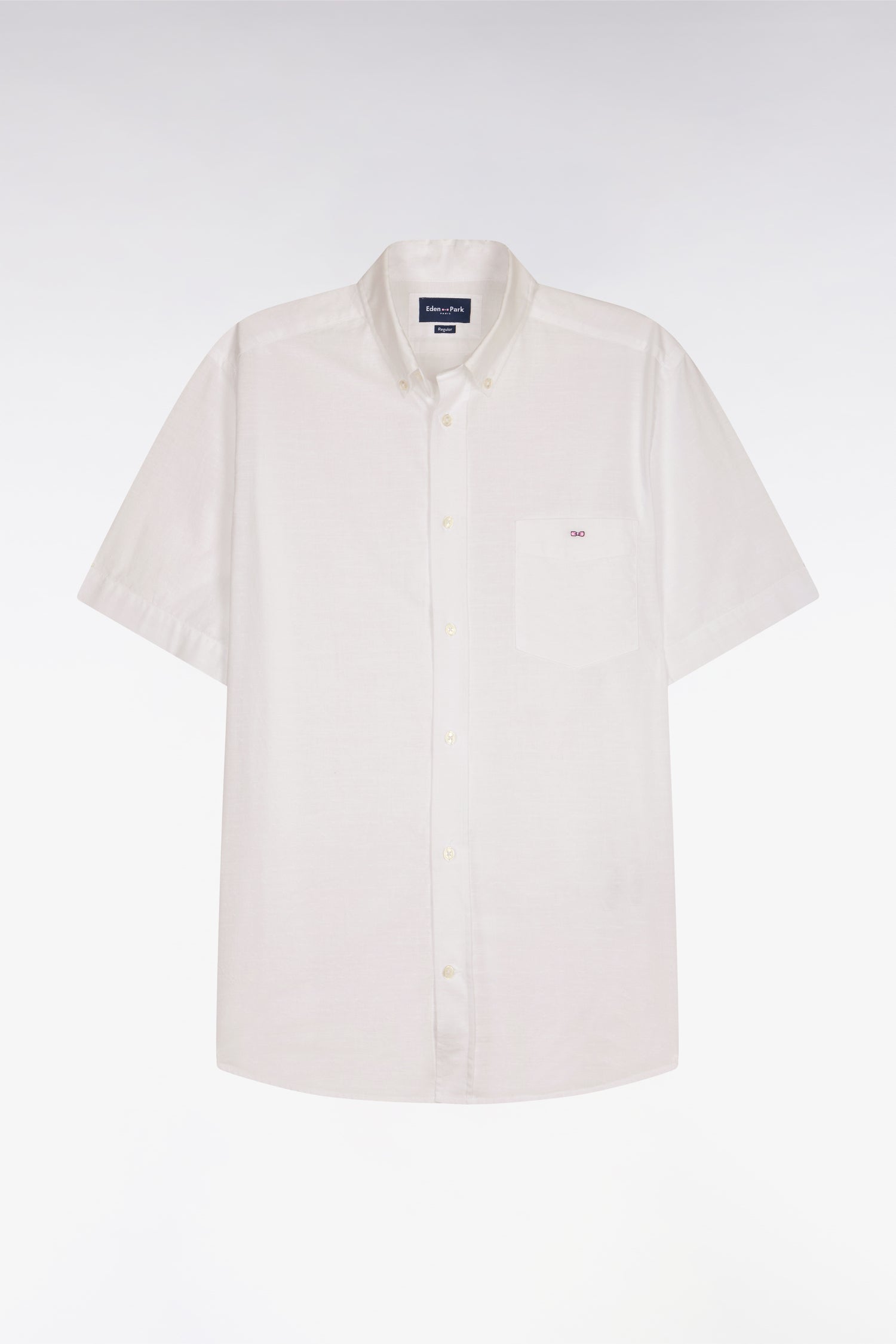 Chemise à manches courtes en coton jacquard blanc
