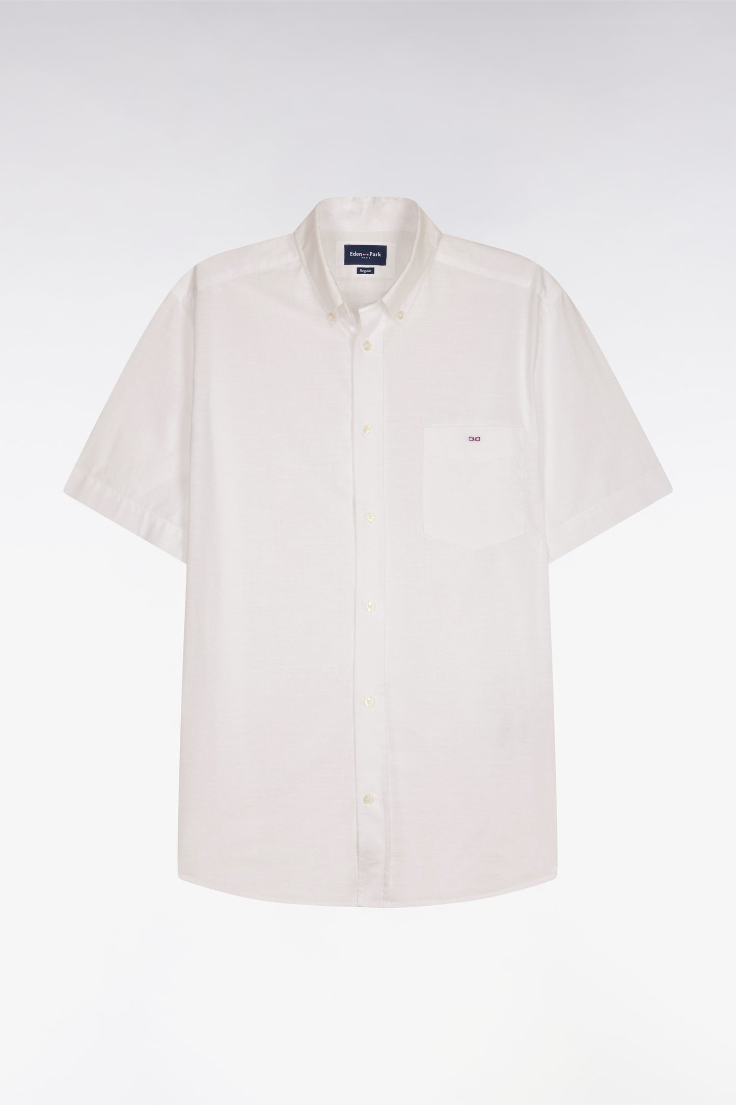 Chemise à manches courtes en coton jacquard blanc